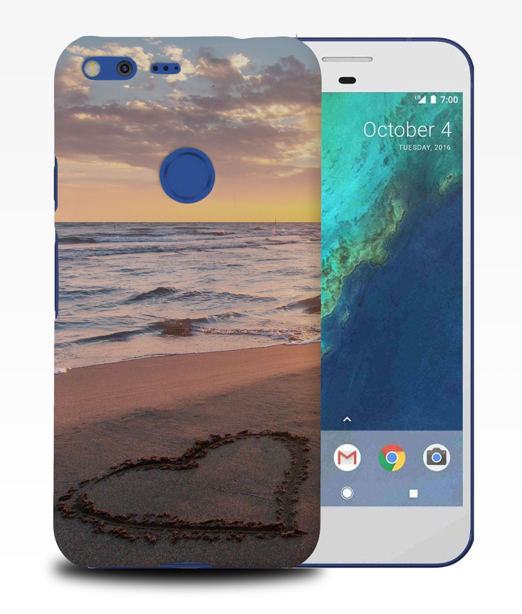 CASE COVER FOR GOOGLE PIXEL|LOVE HEART BEACH SAND BY SEA #1 - Picture 10 of 11
