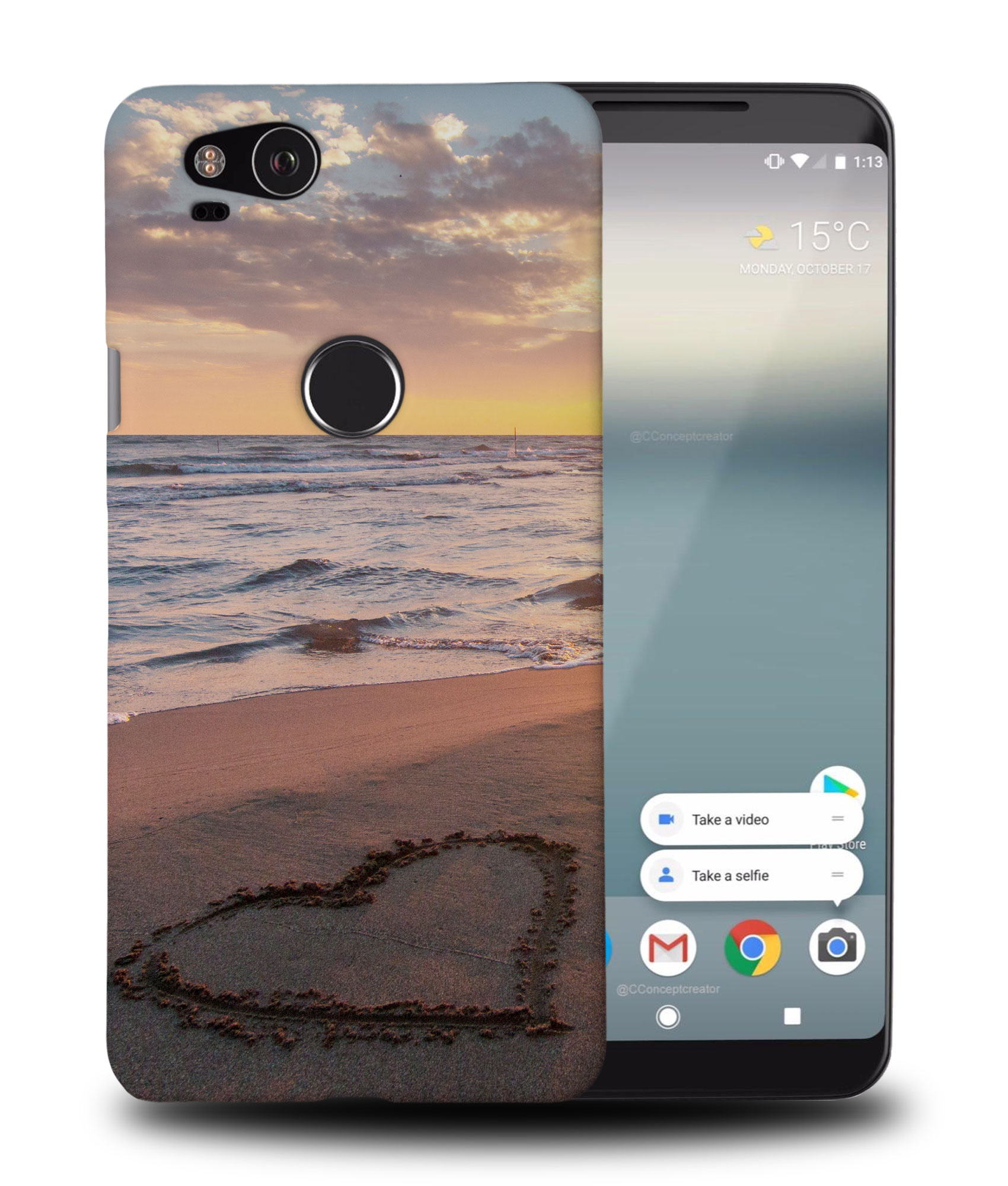 CASE COVER FOR GOOGLE PIXEL|LOVE HEART BEACH SAND BY SEA #1 - Picture 9 of 11