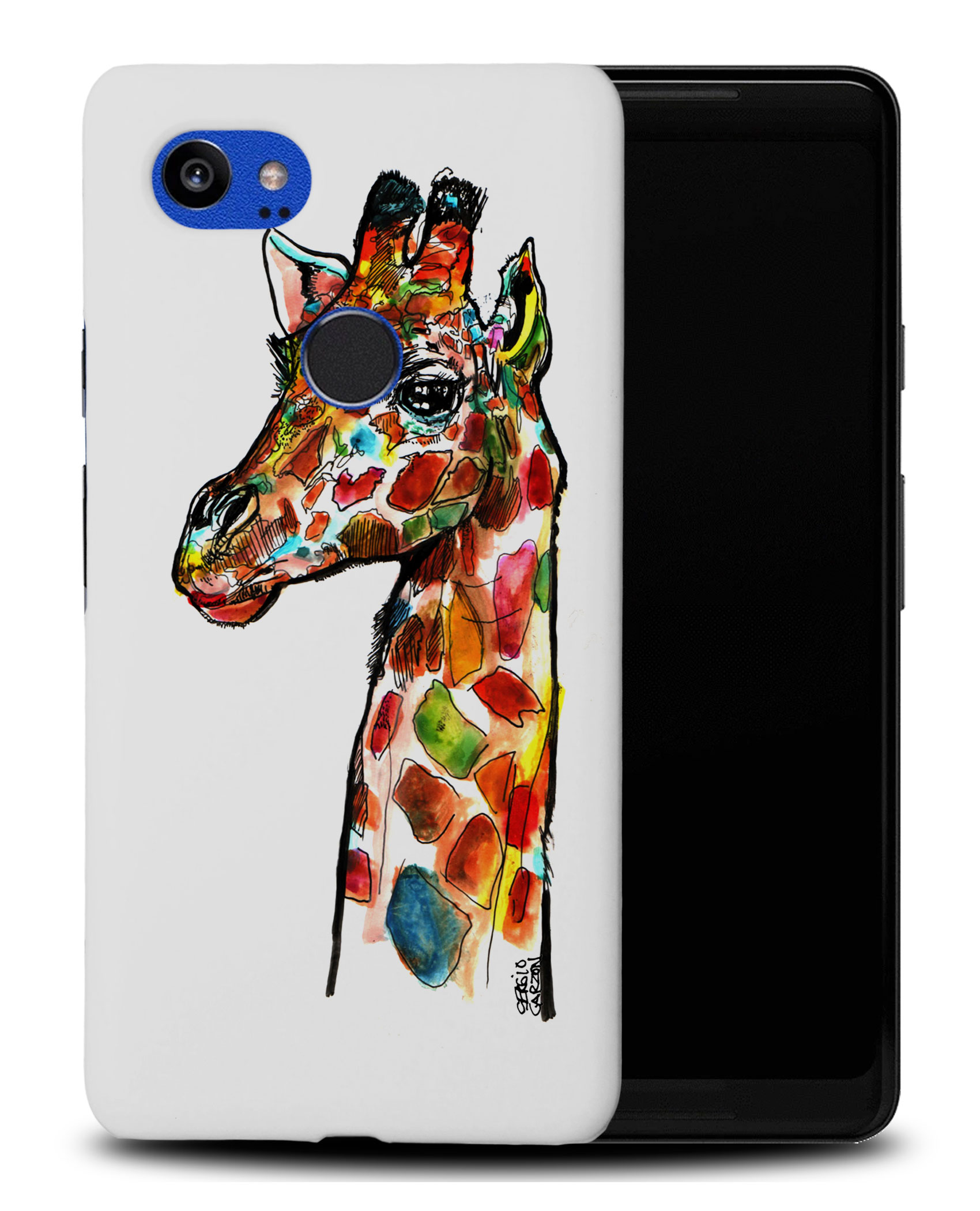 CASE COVER FOR GOOGLE PIXEL|RAINBOW GIRAFFE SKETCH - 第 8/11 張圖片
