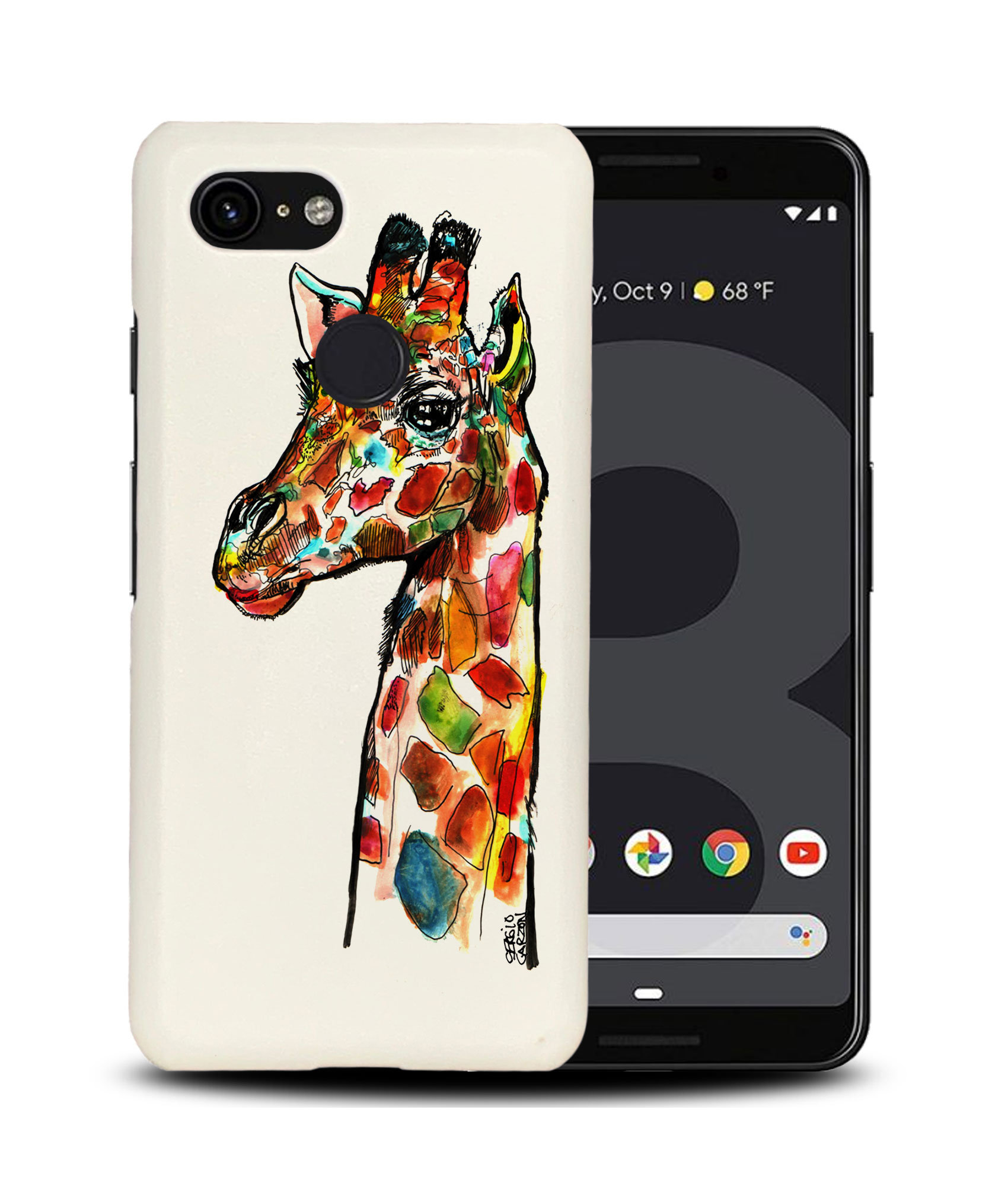 CASE COVER FOR GOOGLE PIXEL|RAINBOW GIRAFFE SKETCH - 第 7/11 張圖片