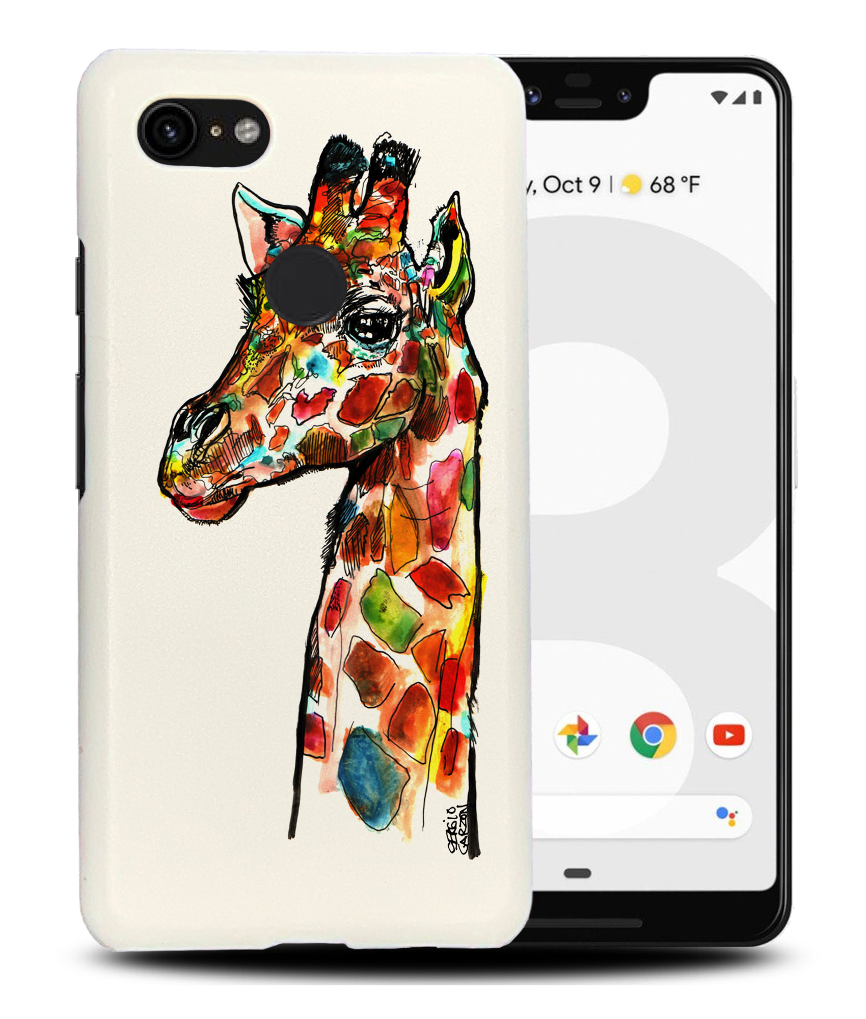 CASE COVER FOR GOOGLE PIXEL|RAINBOW GIRAFFE SKETCH - 第 6/11 張圖片