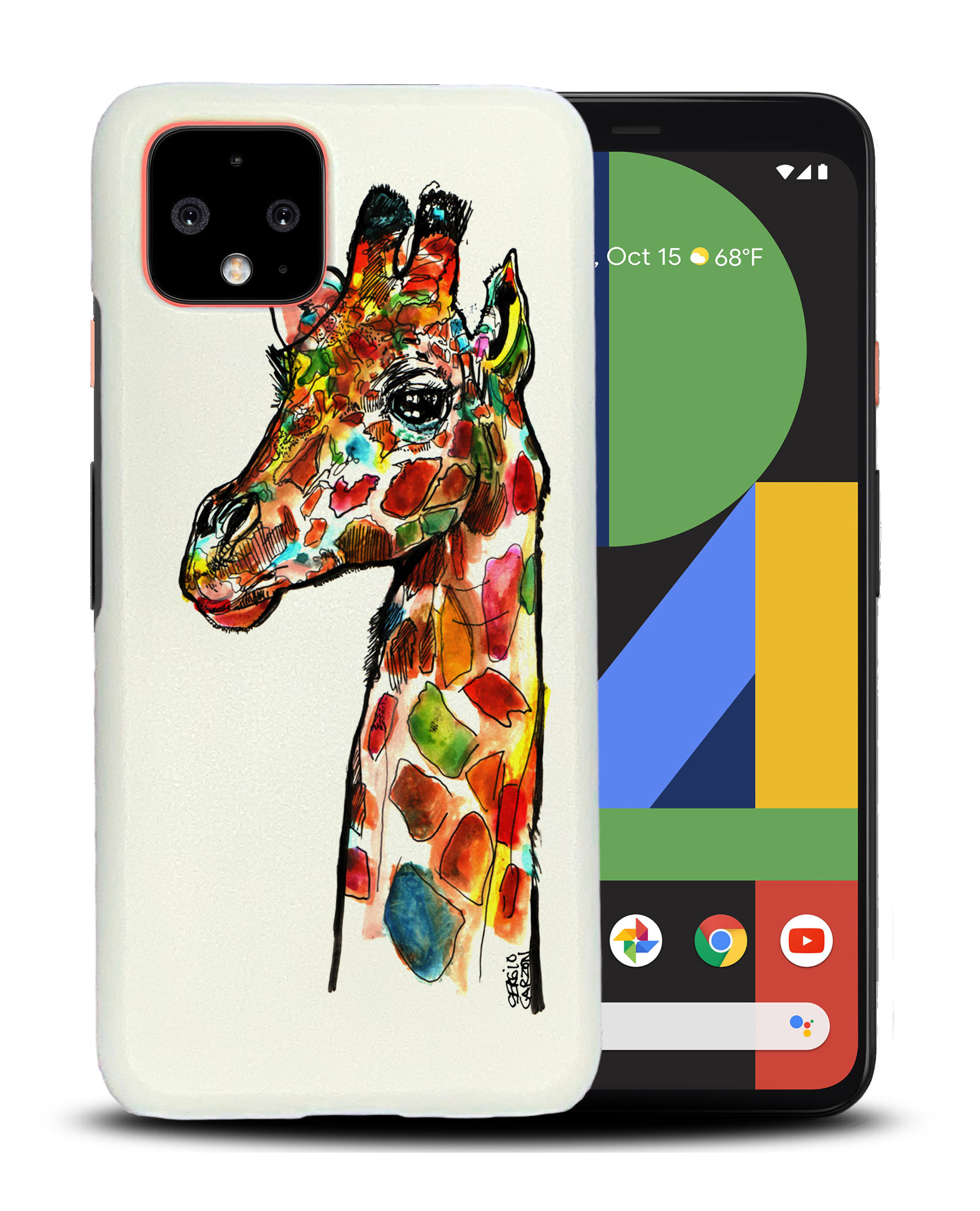 CASE COVER FOR GOOGLE PIXEL|RAINBOW GIRAFFE SKETCH - 第 4/11 張圖片