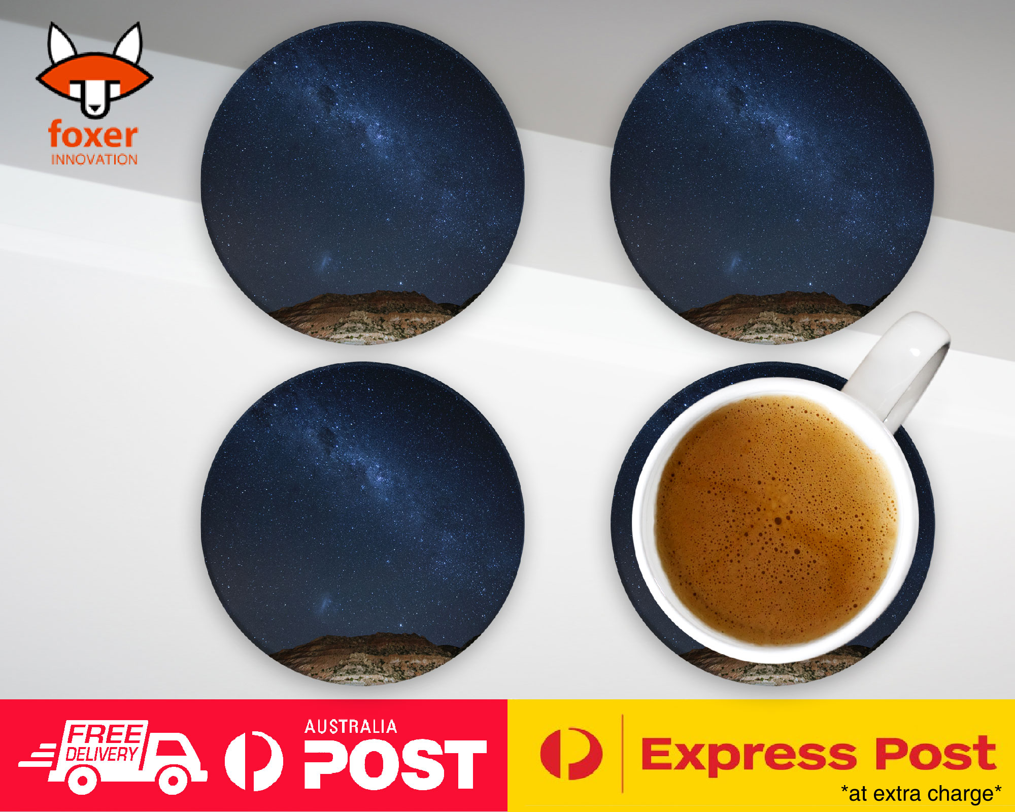 COASTER COFFEE DRINKING MAT|STARS AND SPACE AT NIGHT