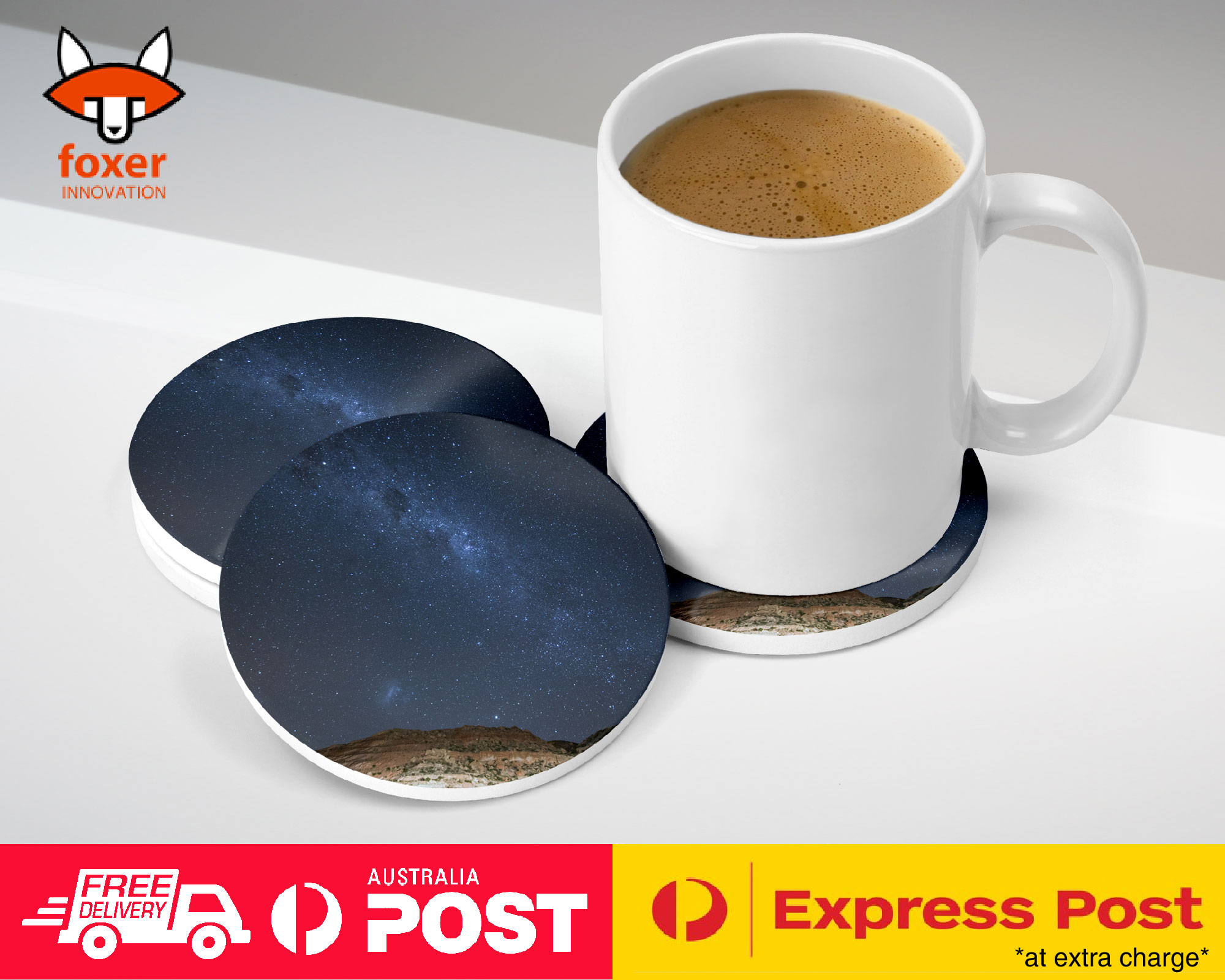 COASTER COFFEE DRINKING MAT|STARS AND SPACE AT NIGHT