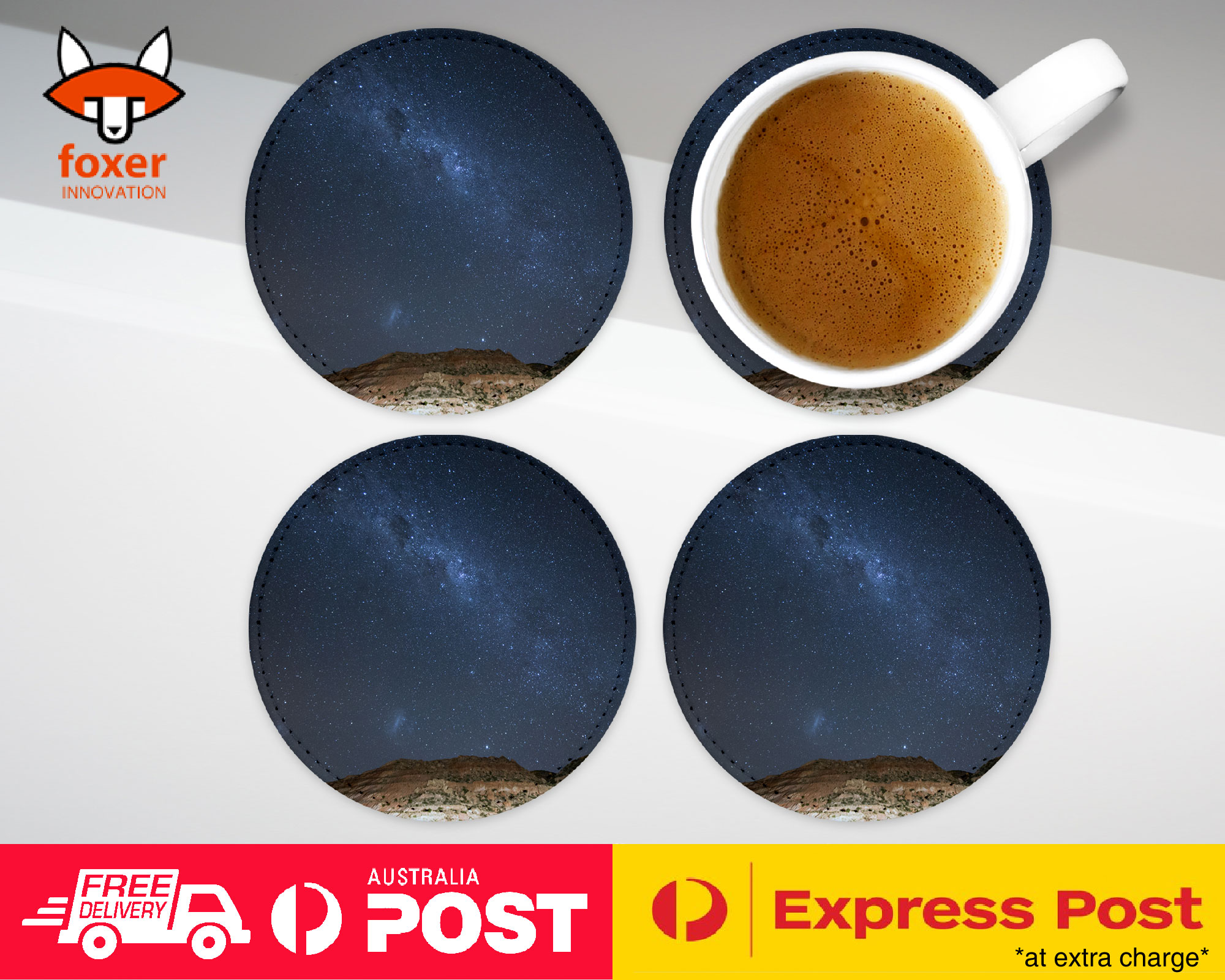 COASTER COFFEE DRINKING MAT|STARS AND SPACE AT NIGHT
