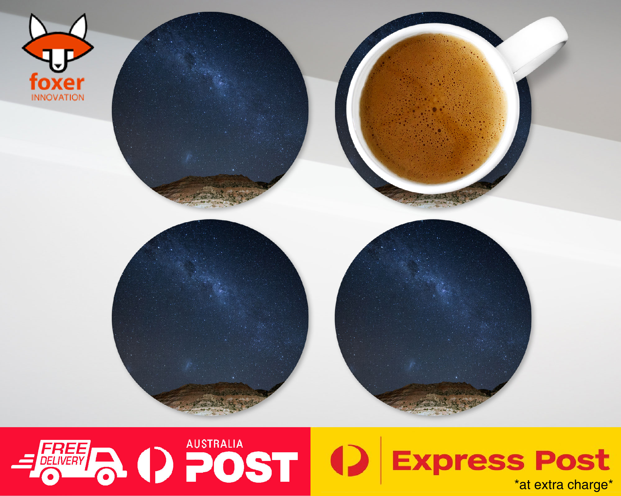 COASTER COFFEE DRINKING MAT|STARS AND SPACE AT NIGHT