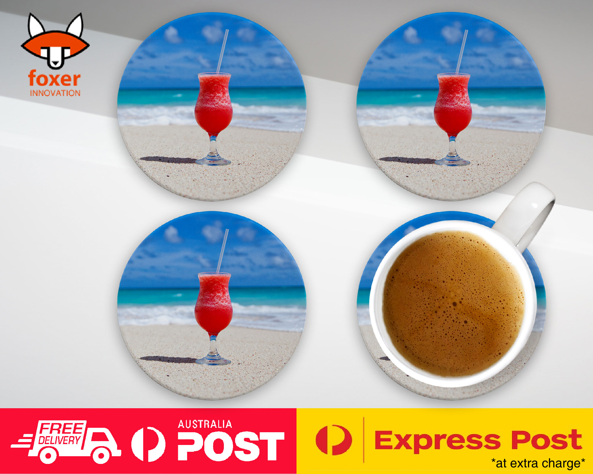 COASTER COFFEE DRINKING MAT|COCKTAIL ALCOHOL DRINKS ON BEACH