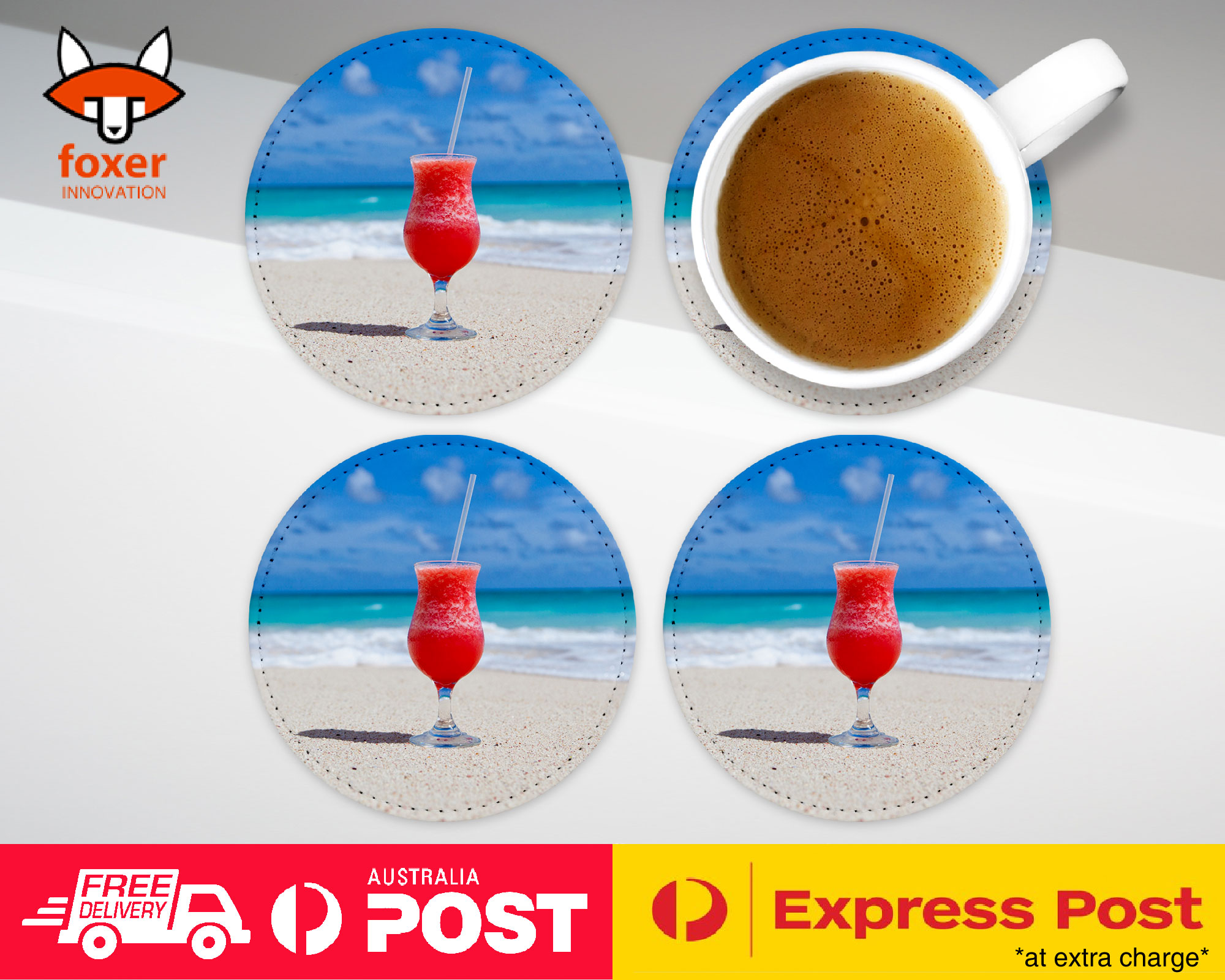 COASTER COFFEE DRINKING MAT|COCKTAIL ALCOHOL DRINKS ON BEACH