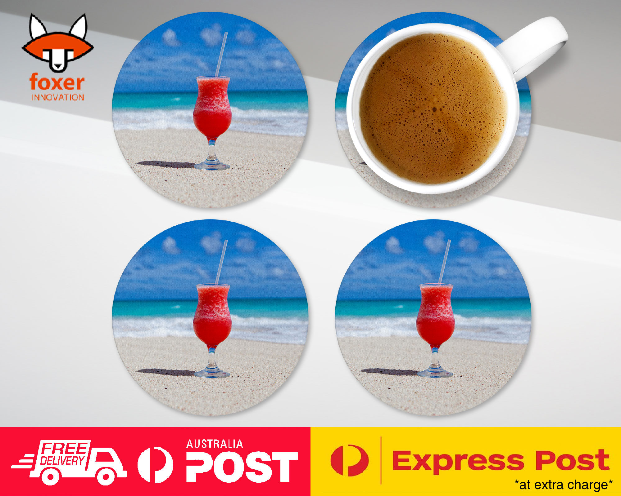 COASTER COFFEE DRINKING MAT|COCKTAIL ALCOHOL DRINKS ON BEACH