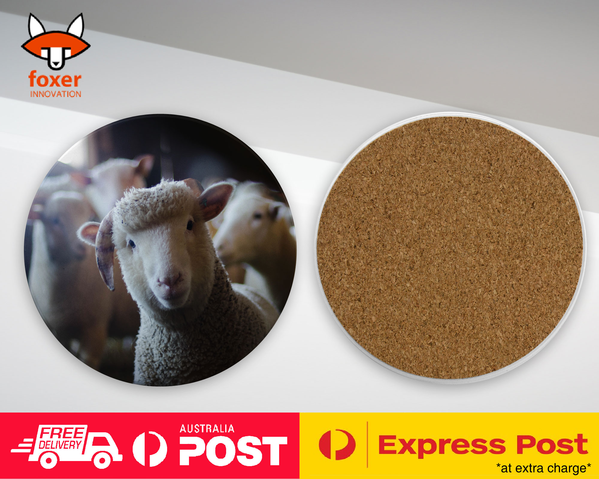COASTER COFFEE DRINKING MAT|CUTE ADORABLE FARM LAMB SHEEP