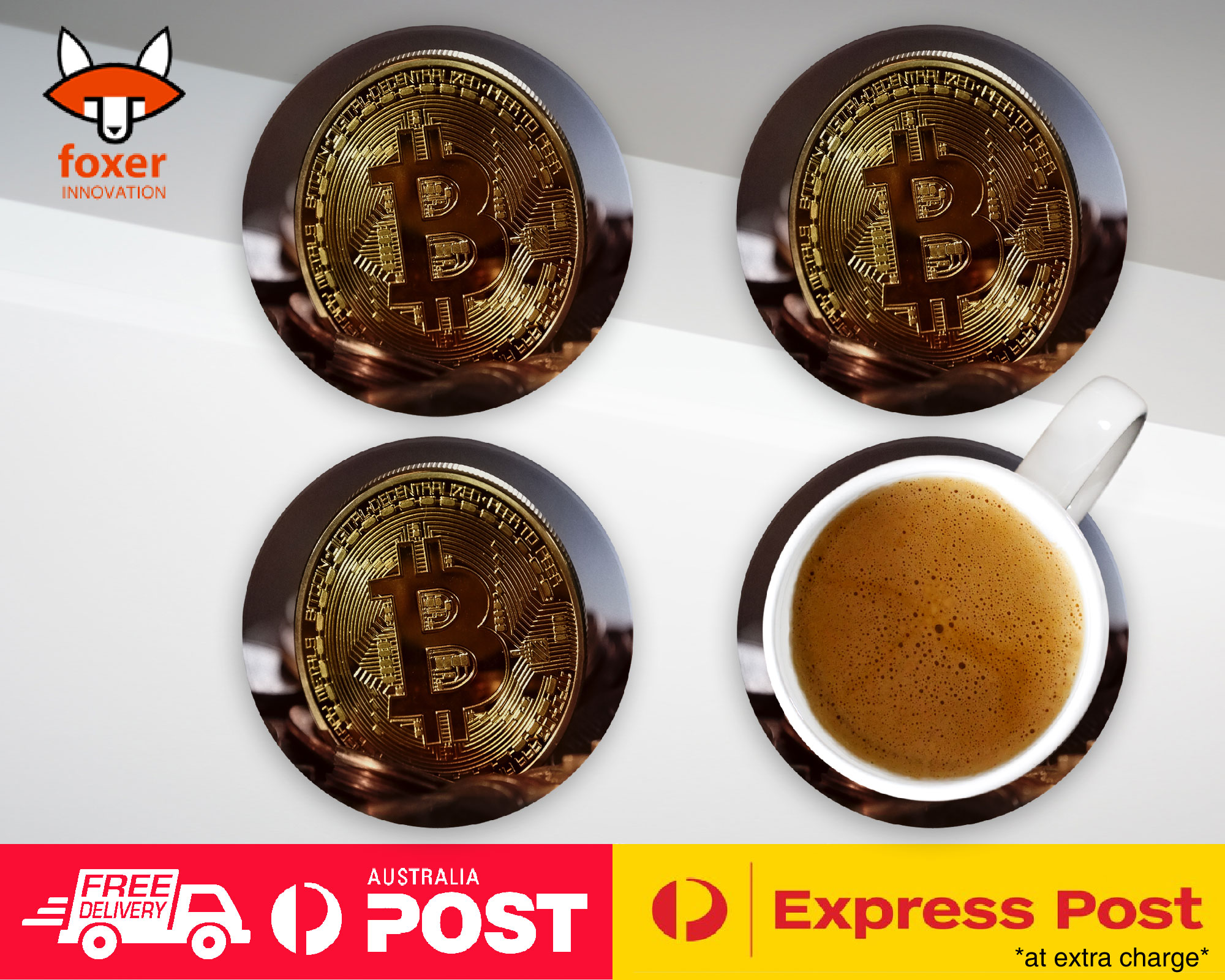 COASTER COFFEE DRINKING MAT|BITCOIN CRYPTOCURRENCY BTC COIN