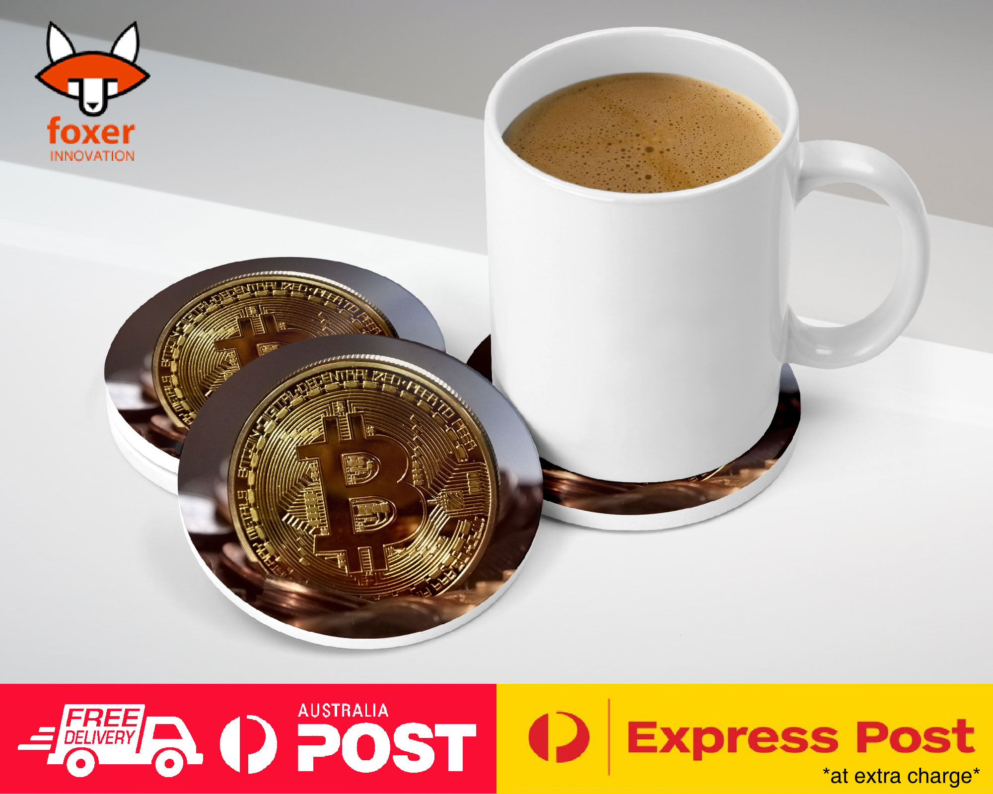 COASTER COFFEE DRINKING MAT|BITCOIN CRYPTOCURRENCY BTC COIN