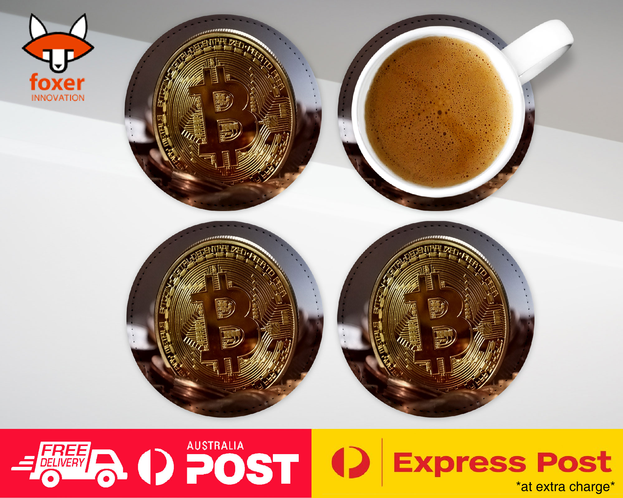 COASTER COFFEE DRINKING MAT|BITCOIN CRYPTOCURRENCY BTC COIN