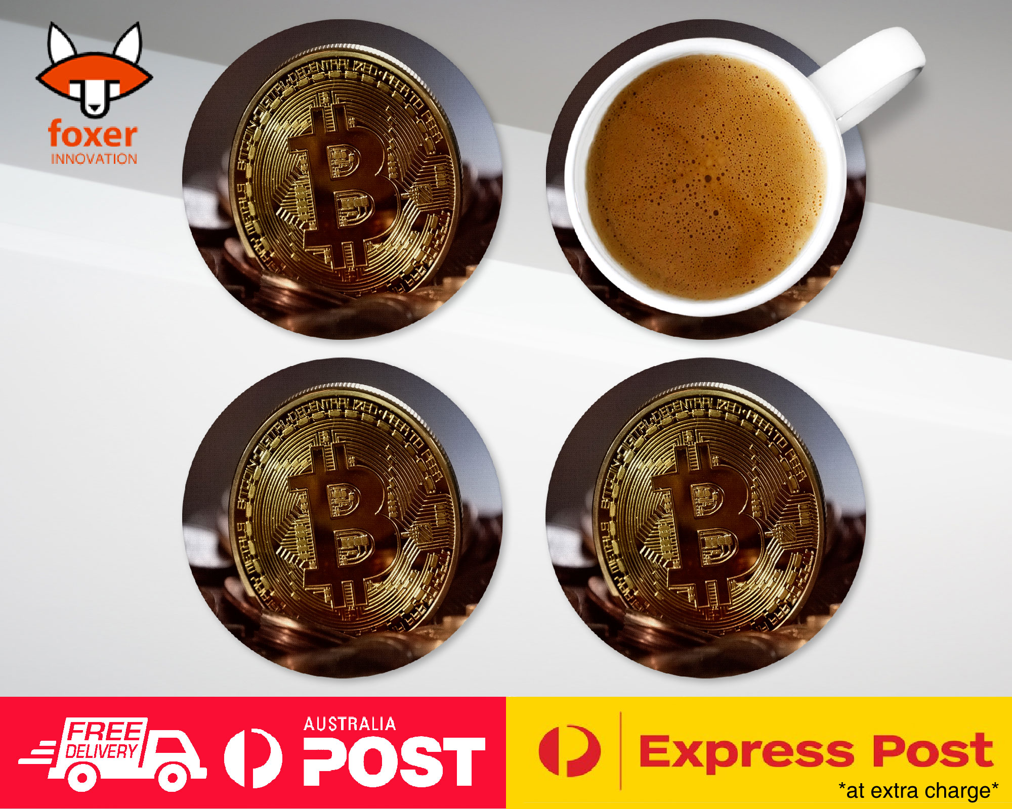 COASTER COFFEE DRINKING MAT|BITCOIN CRYPTOCURRENCY BTC COIN