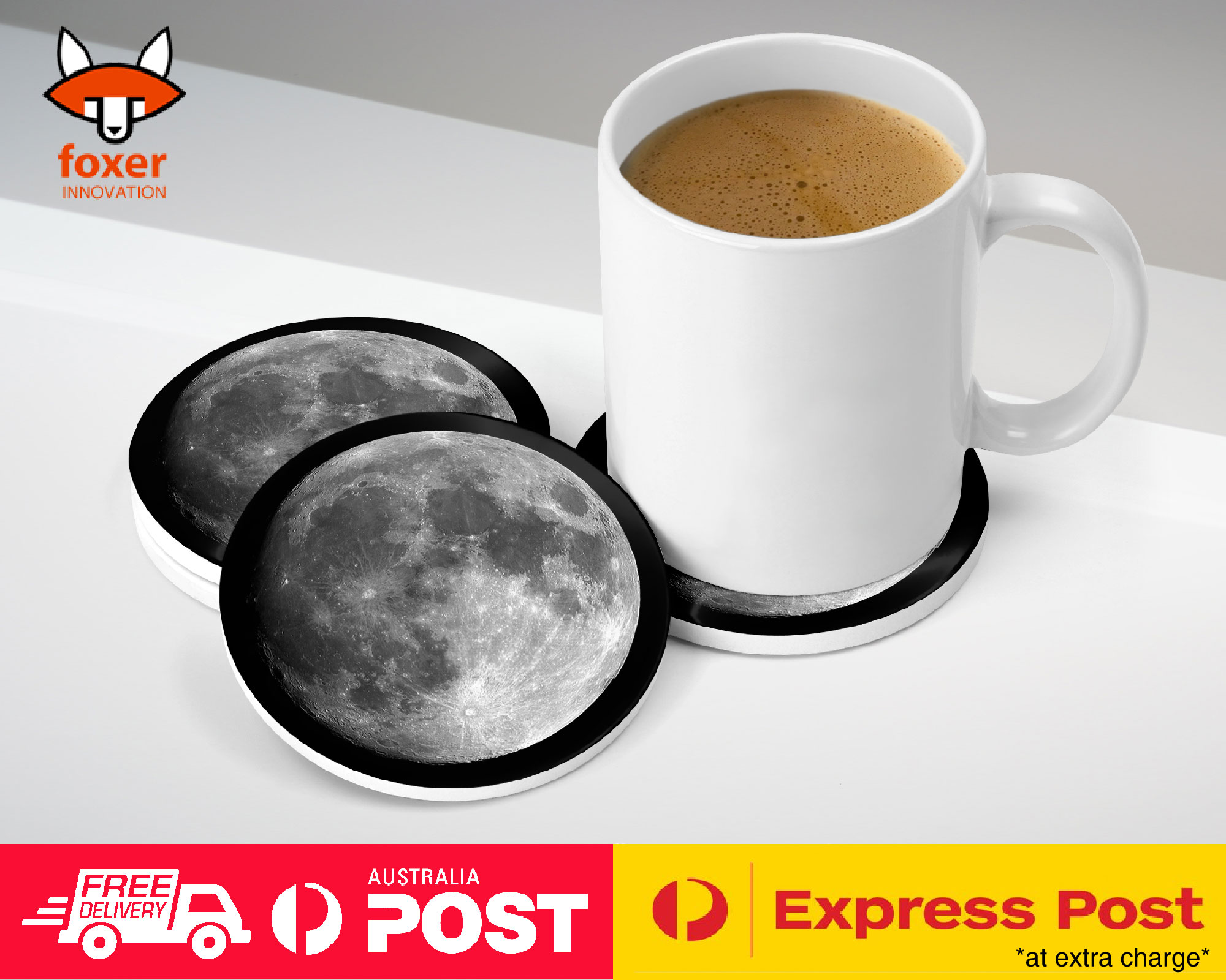 COASTER COFFEE DRINKING MAT|FULL MOON SATELITE