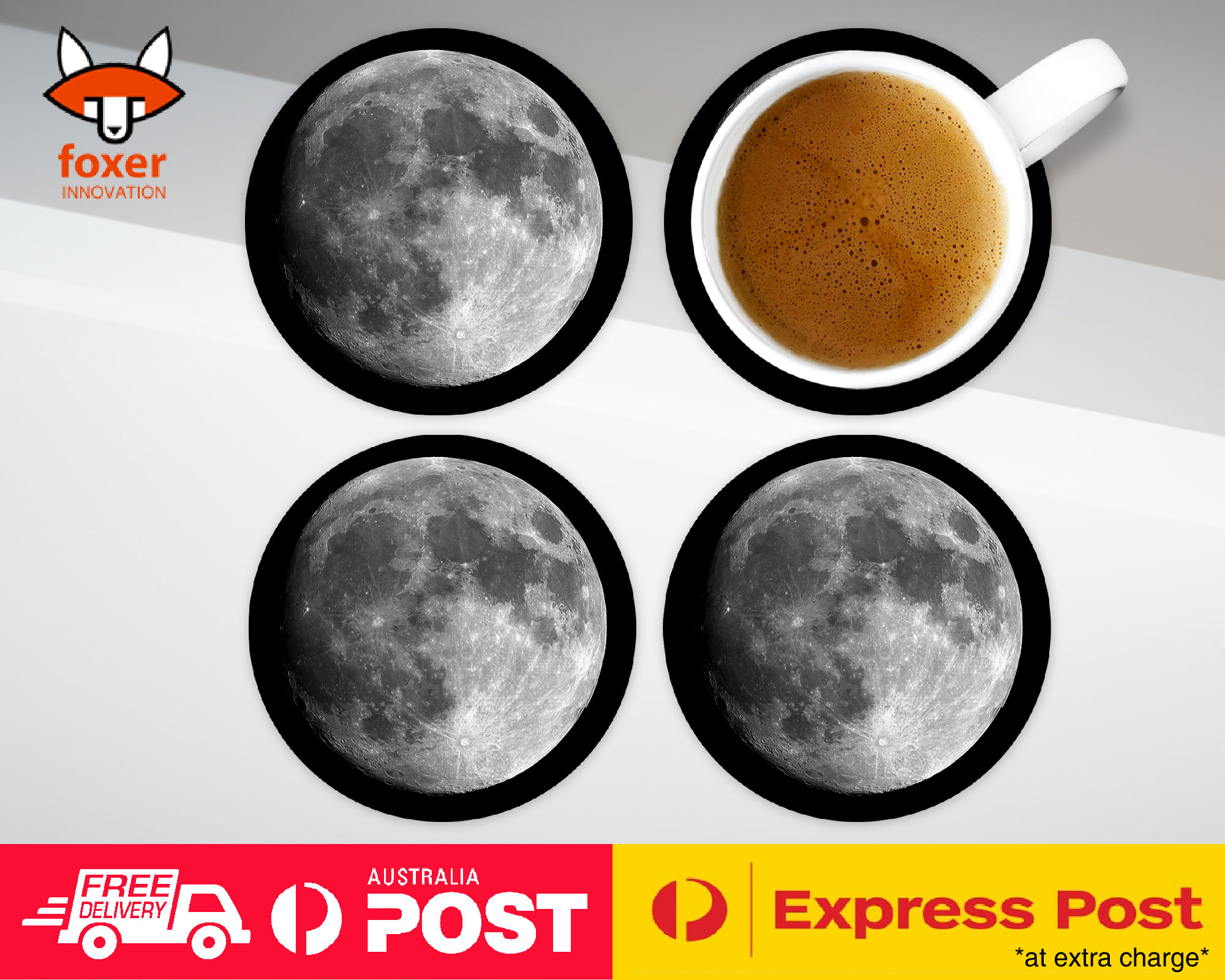 COASTER COFFEE DRINKING MAT|FULL MOON SATELITE