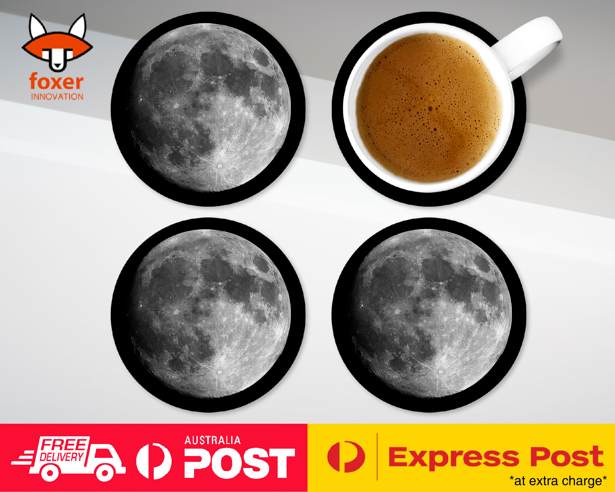 COASTER COFFEE DRINKING MAT|FULL MOON SATELITE