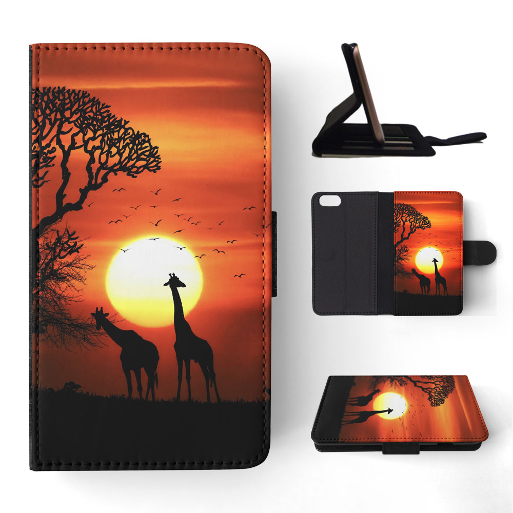 FLIP CASE FOR APPLE IPHONE|BEAUTIFUL GIRAFFE IN THE SUNSET - Bild 169 von 193
