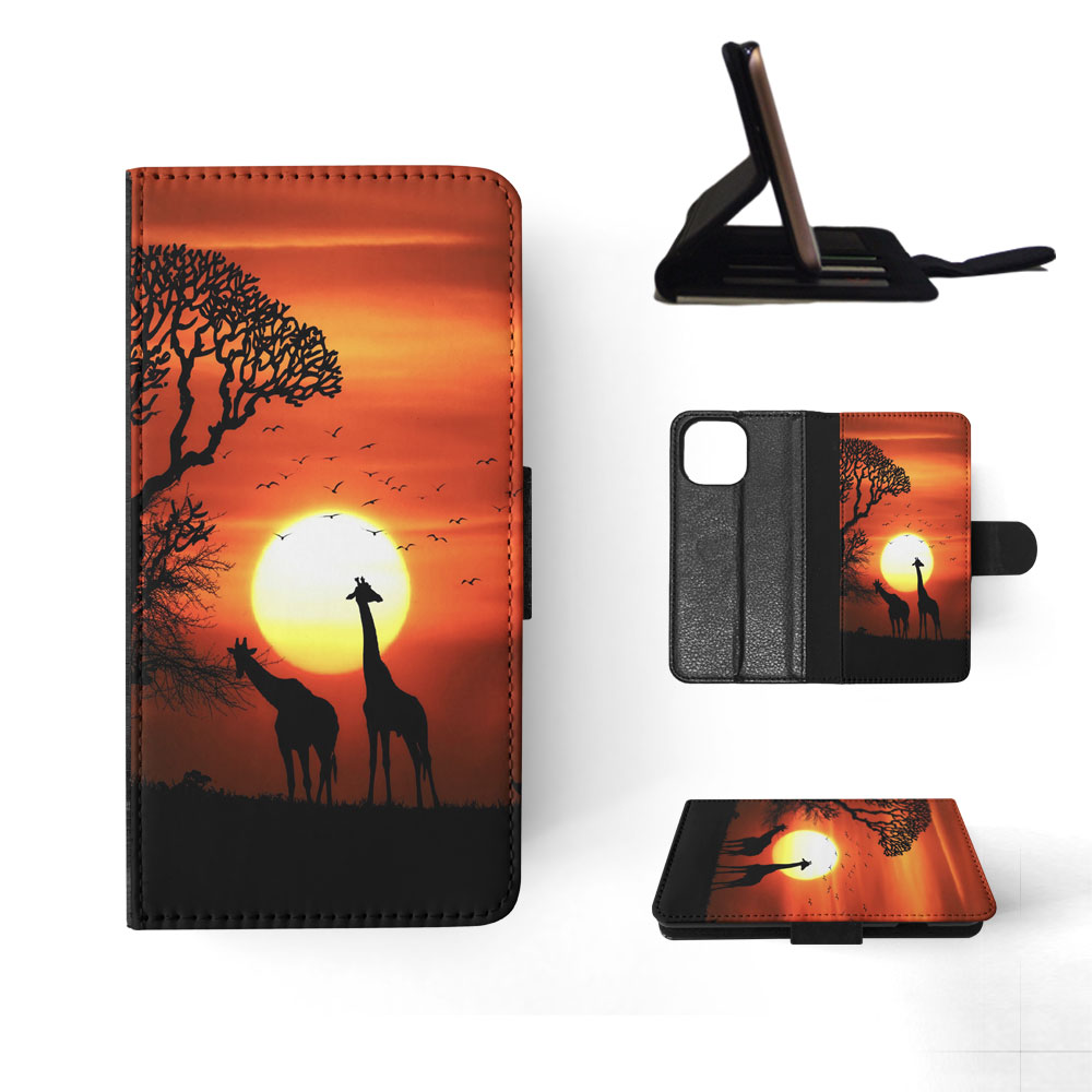 FLIP CASE FOR APPLE IPHONE|BEAUTIFUL GIRAFFE IN THE SUNSET - Bild 81 von 193