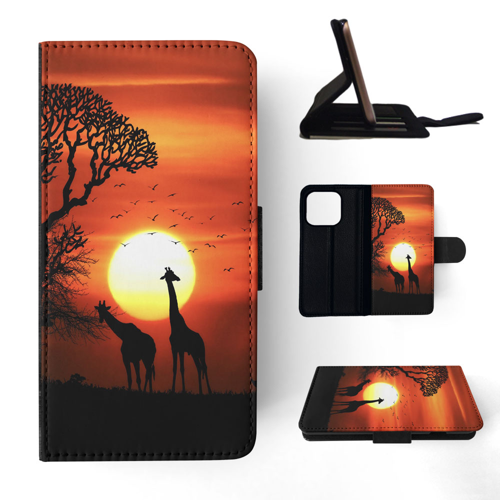 FLIP CASE FOR APPLE IPHONE|BEAUTIFUL GIRAFFE IN THE SUNSET - Bild 71 von 193