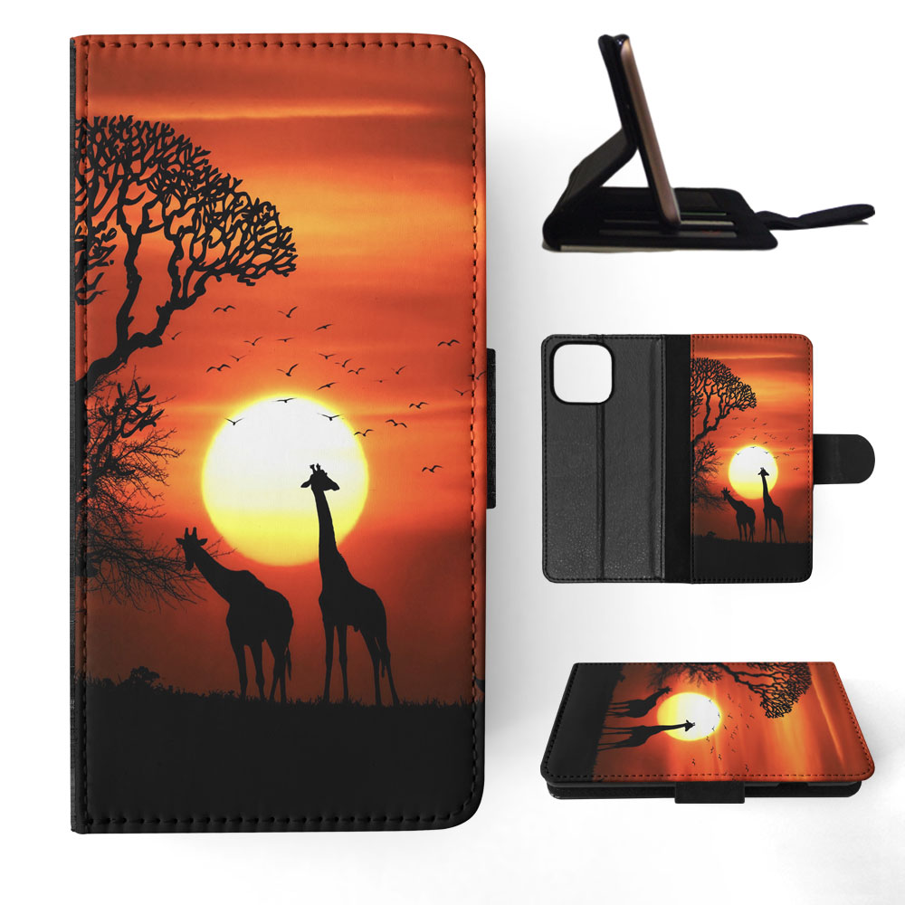 FLIP CASE FOR APPLE IPHONE|BEAUTIFUL GIRAFFE IN THE SUNSET - Bild 66 von 193