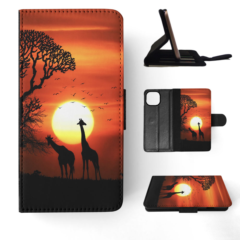 FLIP CASE FOR APPLE IPHONE|BEAUTIFUL GIRAFFE IN THE SUNSET - Bild 61 von 193