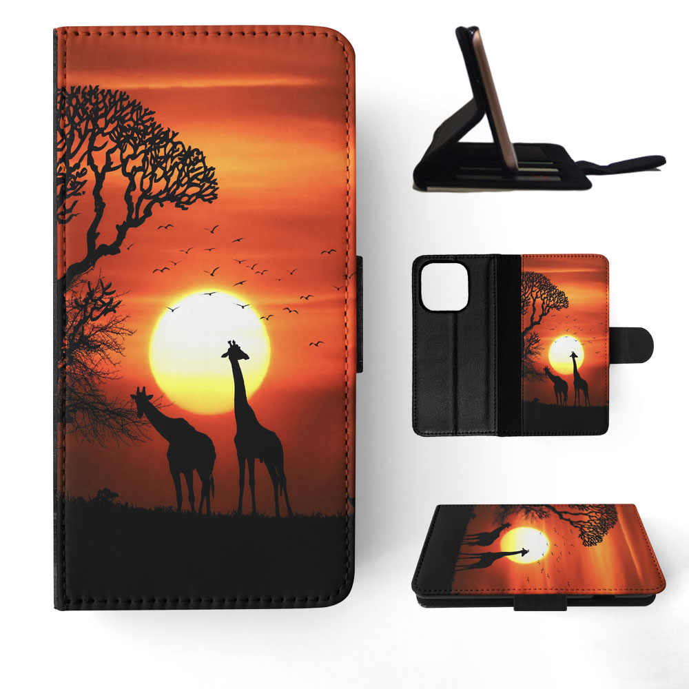 FLIP CASE FOR APPLE IPHONE|BEAUTIFUL GIRAFFE IN THE SUNSET - Bild 51 von 193