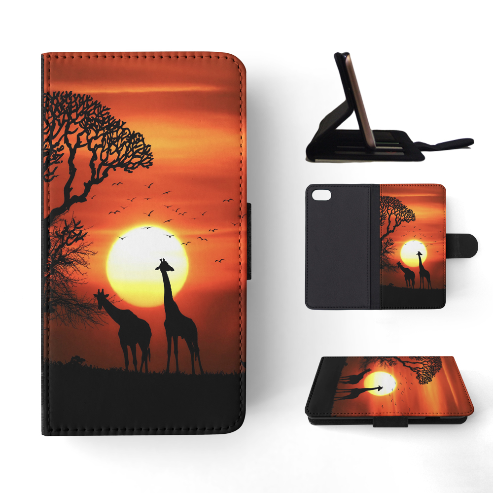 FLIP CASE FOR APPLE IPHONE|BEAUTIFUL GIRAFFE IN THE SUNSET - Bild 134 von 193