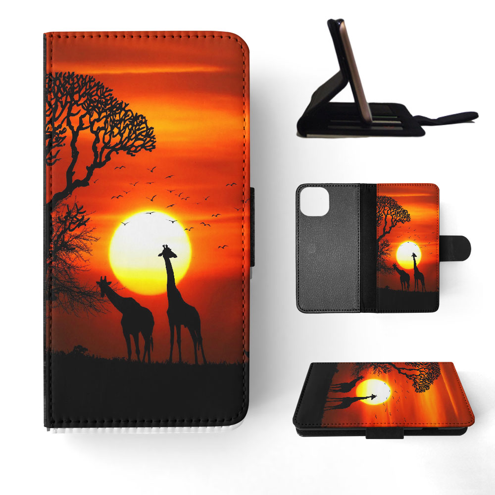 FLIP CASE FOR APPLE IPHONE|BEAUTIFUL GIRAFFE IN THE SUNSET - Bild 41 von 193