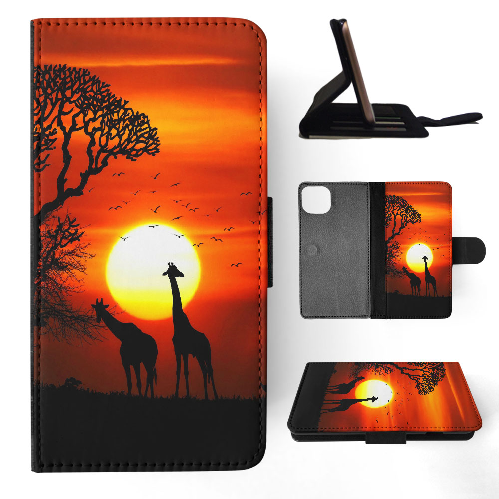 FLIP CASE FOR APPLE IPHONE|BEAUTIFUL GIRAFFE IN THE SUNSET - Bild 36 von 193