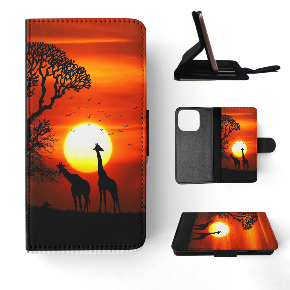 FLIP CASE FOR APPLE IPHONE|BEAUTIFUL GIRAFFE IN THE SUNSET - Bild 31 von 193