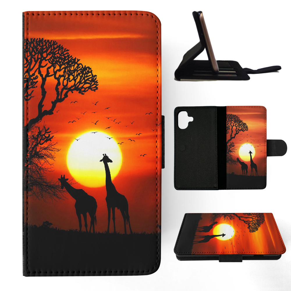 FLIP CASE FOR APPLE IPHONE|BEAUTIFUL GIRAFFE IN THE SUNSET - Bild 16 von 193