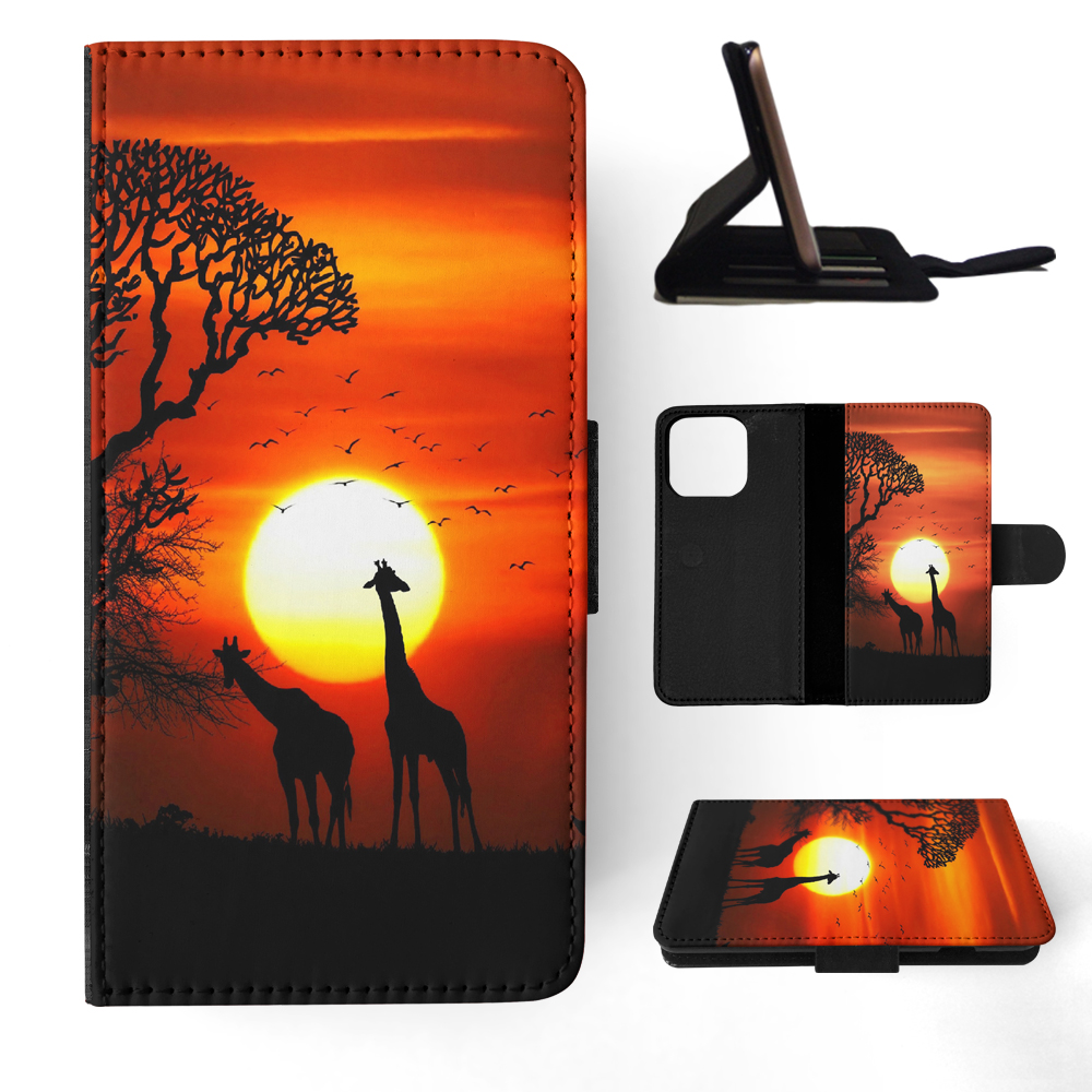 FLIP CASE FOR APPLE IPHONE|BEAUTIFUL GIRAFFE IN THE SUNSET - Bild 11 von 193