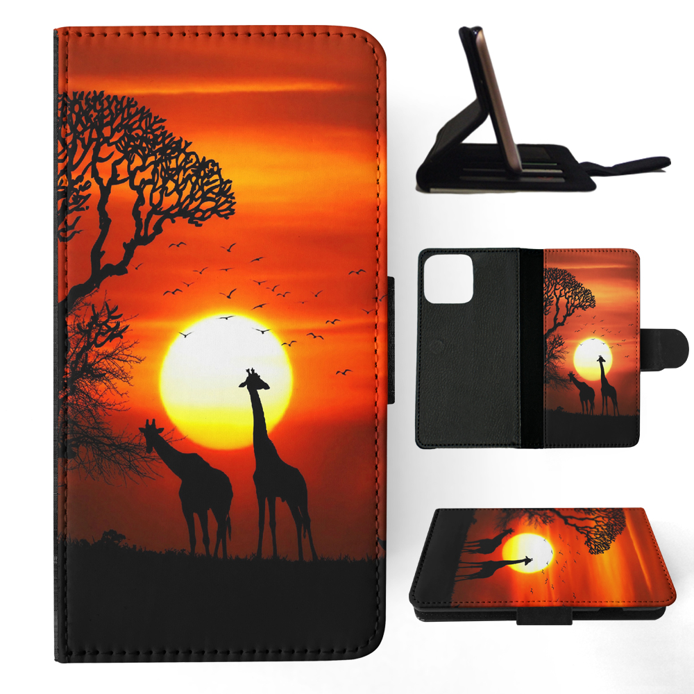 FLIP CASE FOR APPLE IPHONE|BEAUTIFUL GIRAFFE IN THE SUNSET - Bild 6 von 193