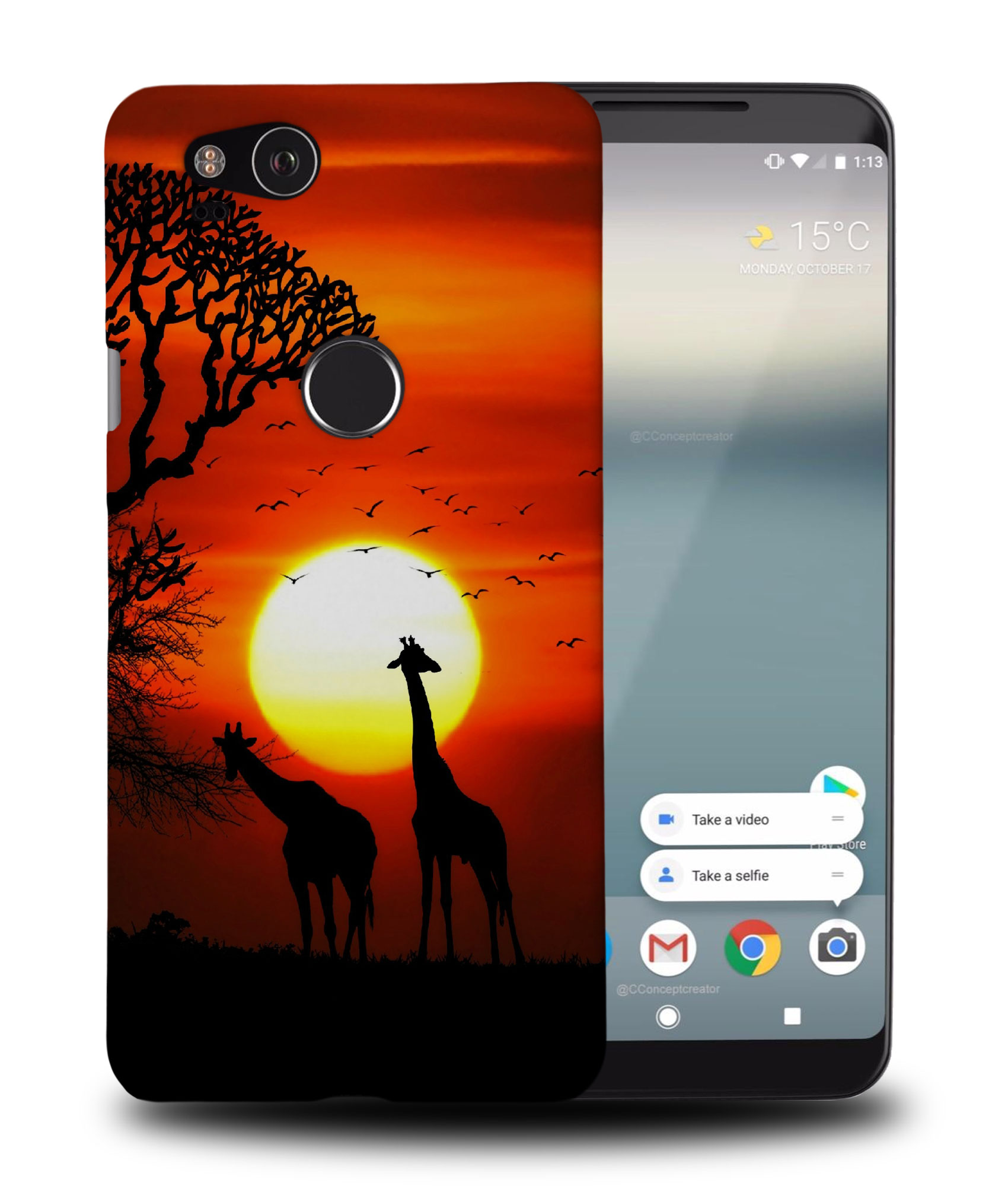 FUNDA PARA GOOGLE PIXEL|HERMOSA JIRAFA AL ATARDECER - Imagen 9 de 11
