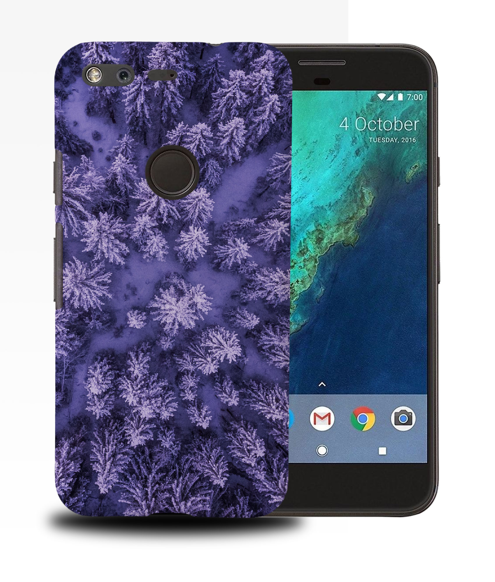 CASE COVER FOR GOOGLE PIXEL|COOL PURPLE TREES TOP DOWN VIEW - Picture 11 of 11