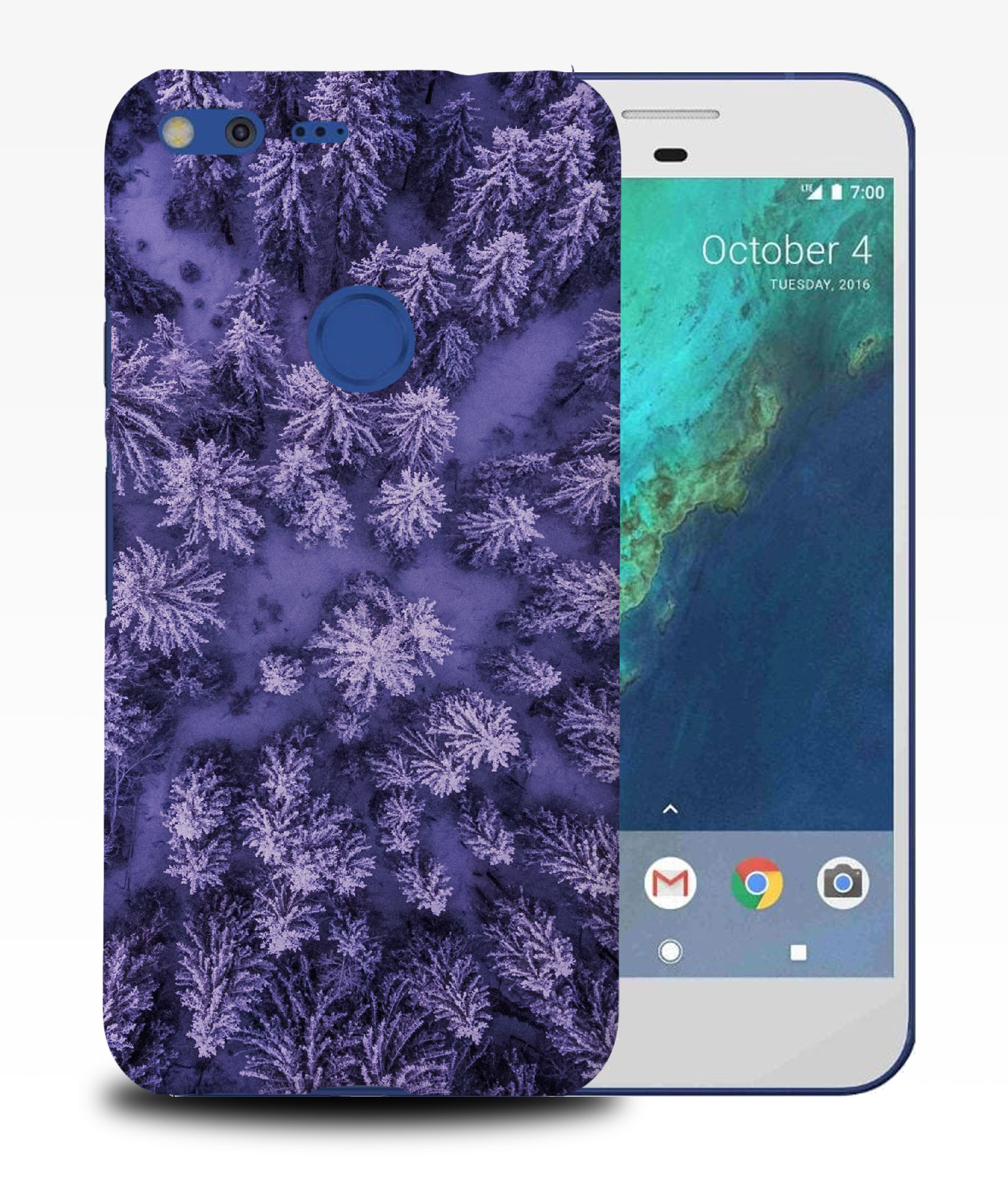 CASE COVER FOR GOOGLE PIXEL|COOL PURPLE TREES TOP DOWN VIEW - Picture 10 of 11