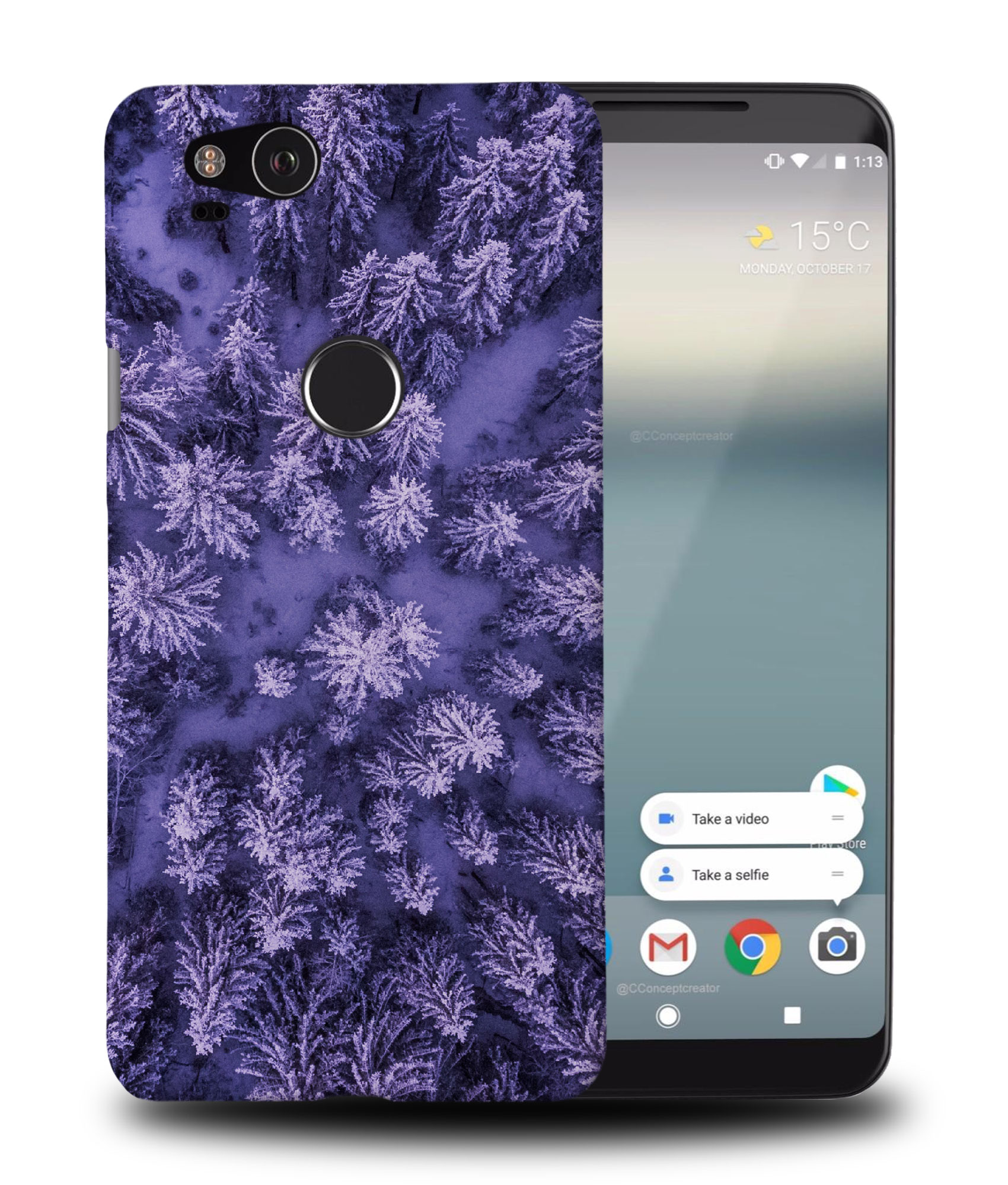 CASE COVER FOR GOOGLE PIXEL|COOL PURPLE TREES TOP DOWN VIEW - Picture 9 of 11