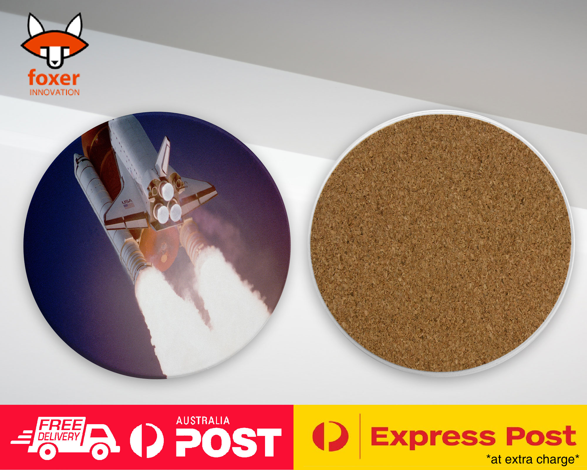 COASTER COFFEE DRINKING MAT|SPACE ROCKET LAUNCH