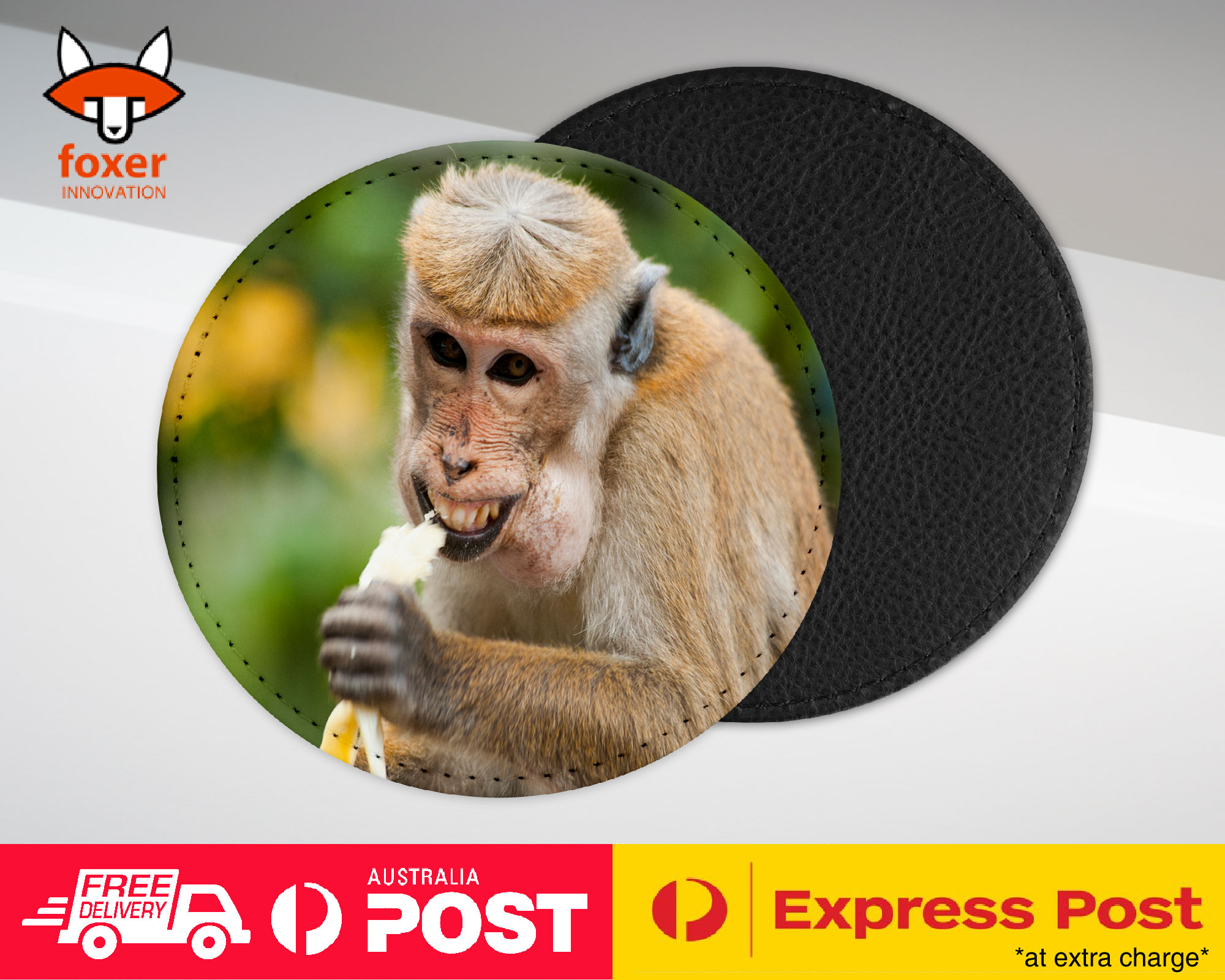 COASTER COFFEE DRINKING MAT|CUTE FUNNY MONKEY EATING BANANA