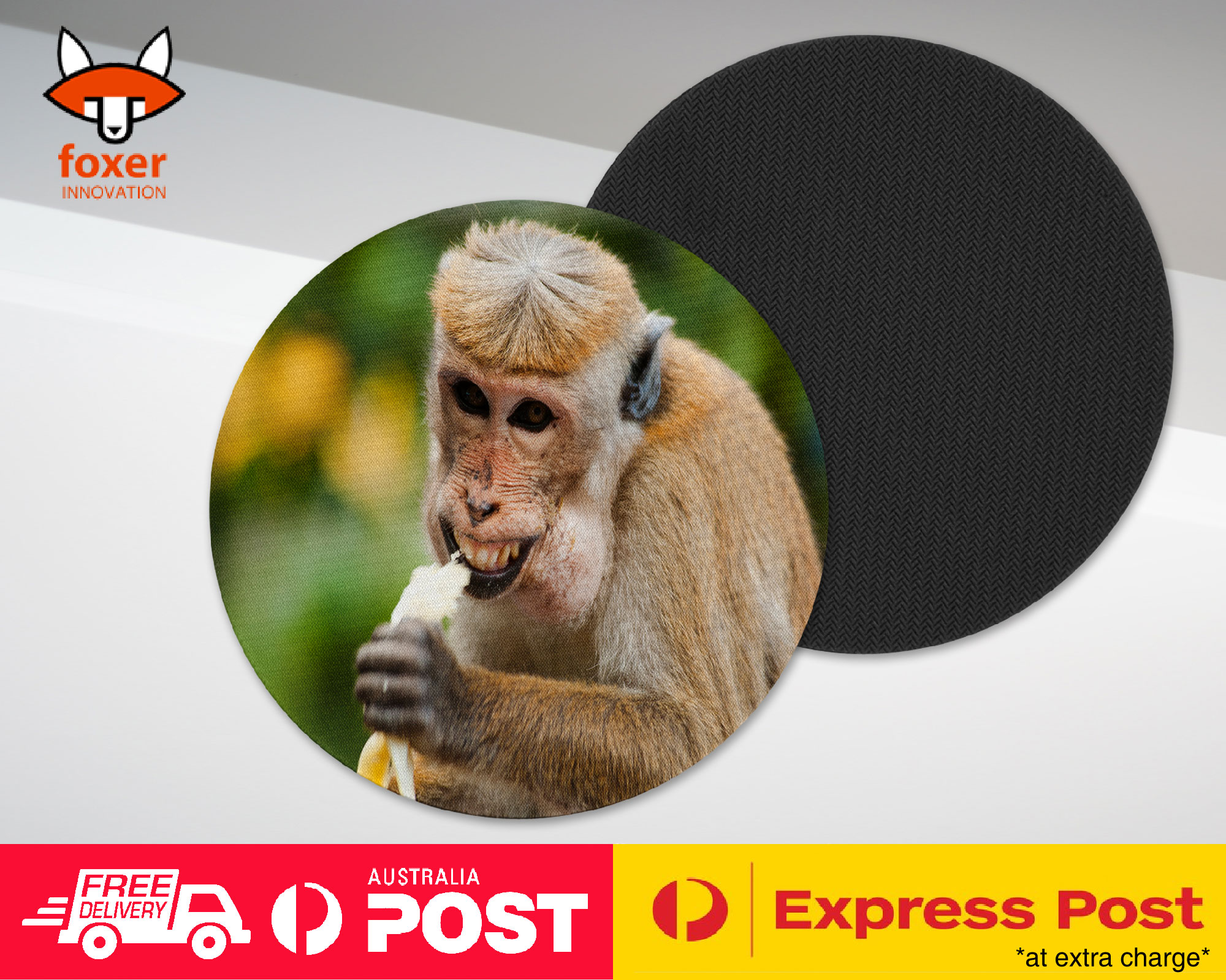 COASTER COFFEE DRINKING MAT|CUTE FUNNY MONKEY EATING BANANA