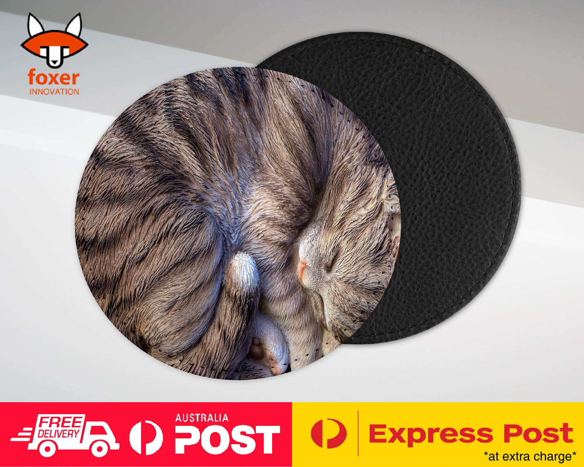 COASTER COFFEE DRINKING MAT|CUTE FAKE CAT KITTEN SLEEPING