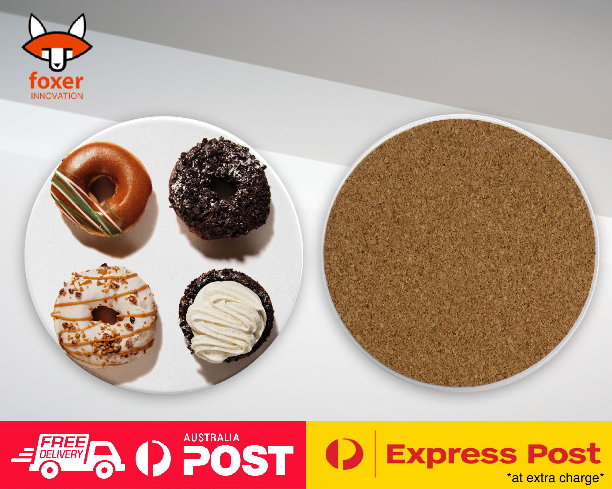 COASTER COFFEE DRINKING MAT|YUMMY DELICIOUS GLAZED DONUTS