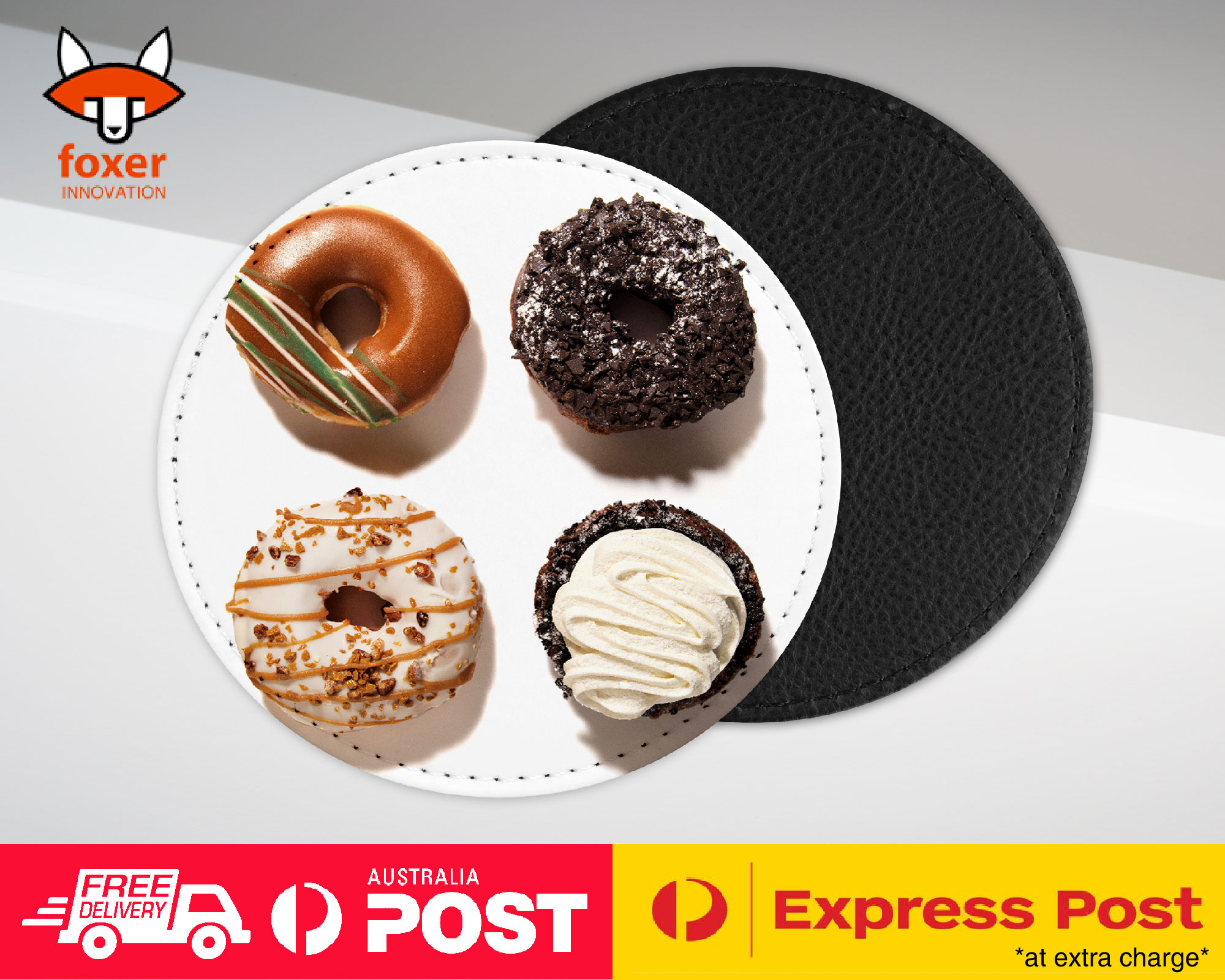 COASTER COFFEE DRINKING MAT|YUMMY DELICIOUS GLAZED DONUTS