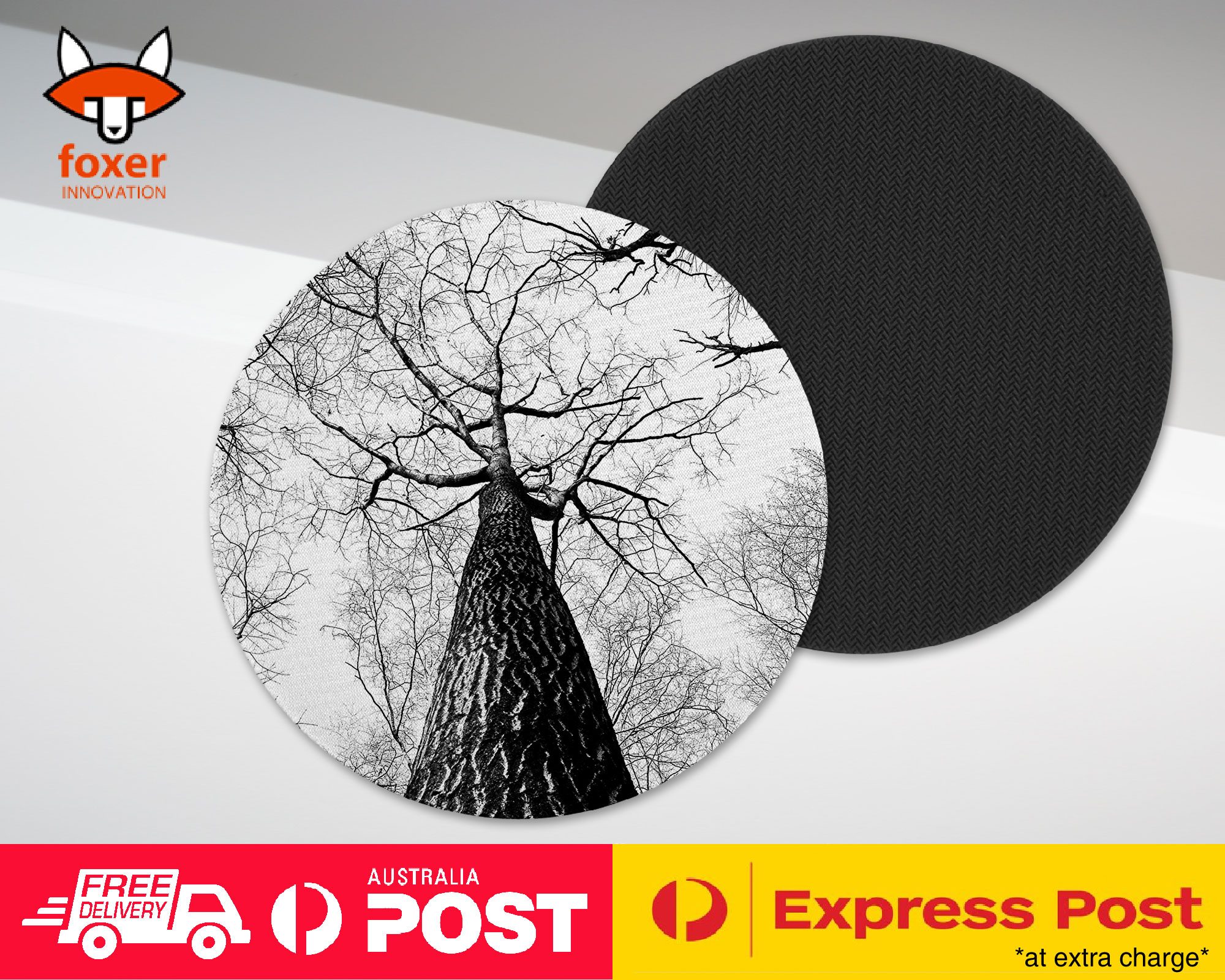 COASTER COFFEE DRINKING MAT|SAD DEAD TREE GREYSCALE