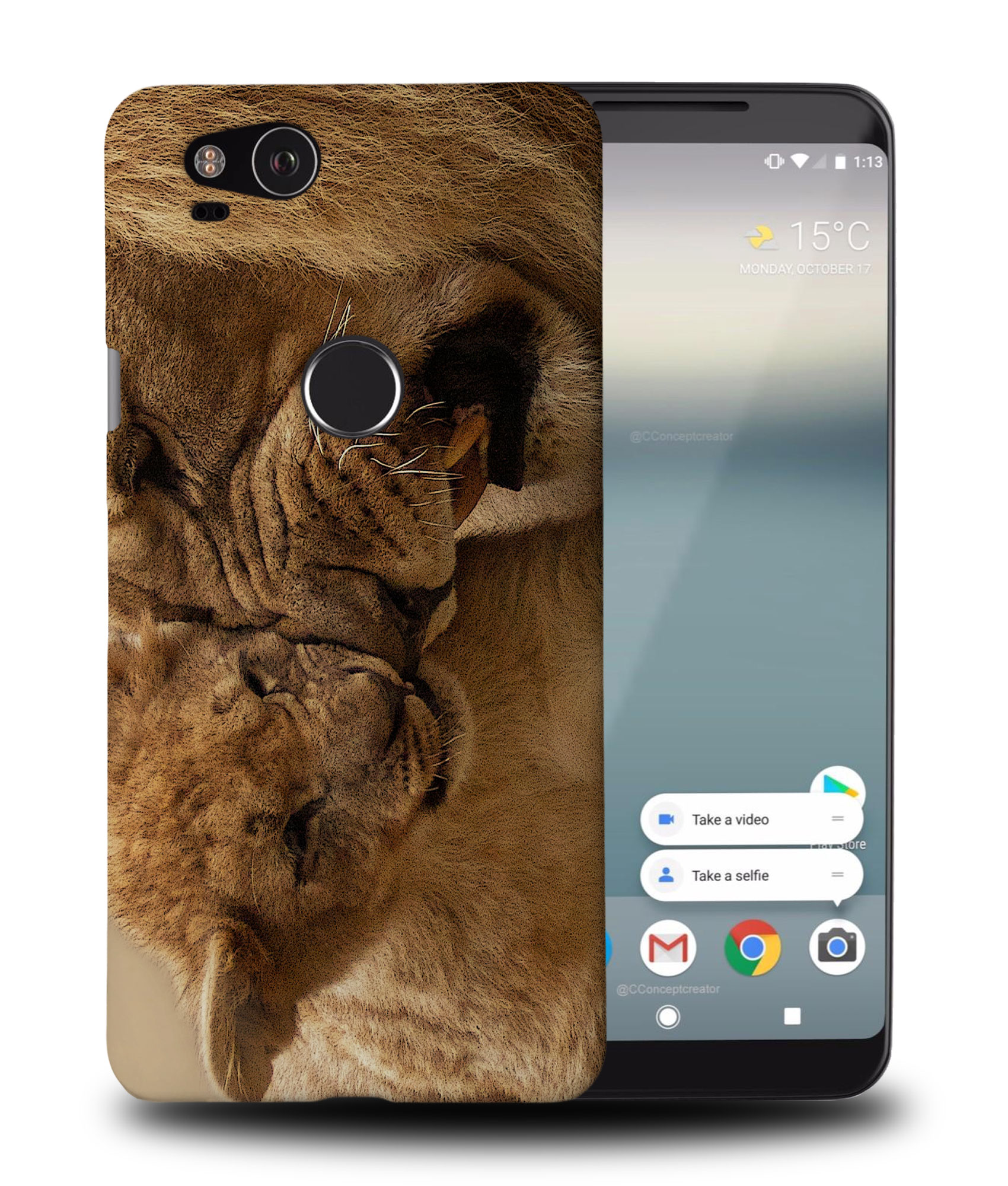 FUNDA FUNDA PARA GOOGLE PIXEL|LEÓN CON CACHORRO DE LEÓN BEBÉ - Imagen 9 de 11