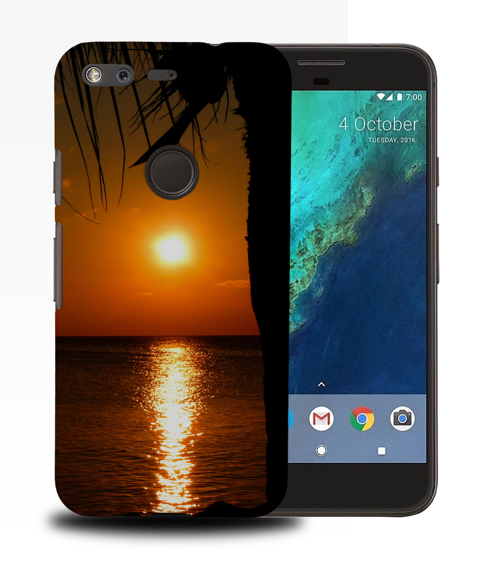 CASE COVER FOR GOOGLE PIXEL|COCONUT PALM TREE BY SUNSET - Picture 11 of 11