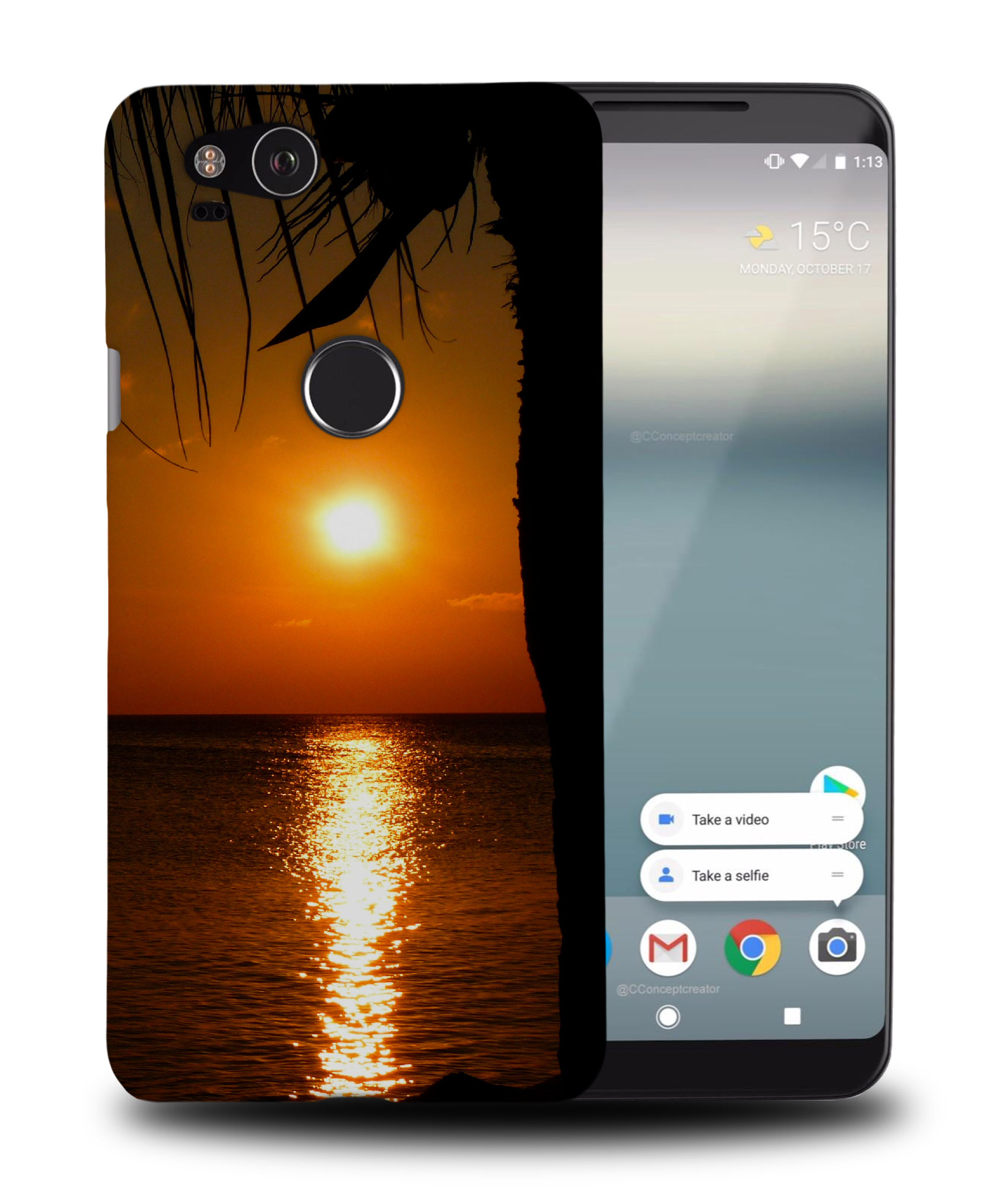 CASE COVER FOR GOOGLE PIXEL|COCONUT PALM TREE BY SUNSET - Picture 9 of 11