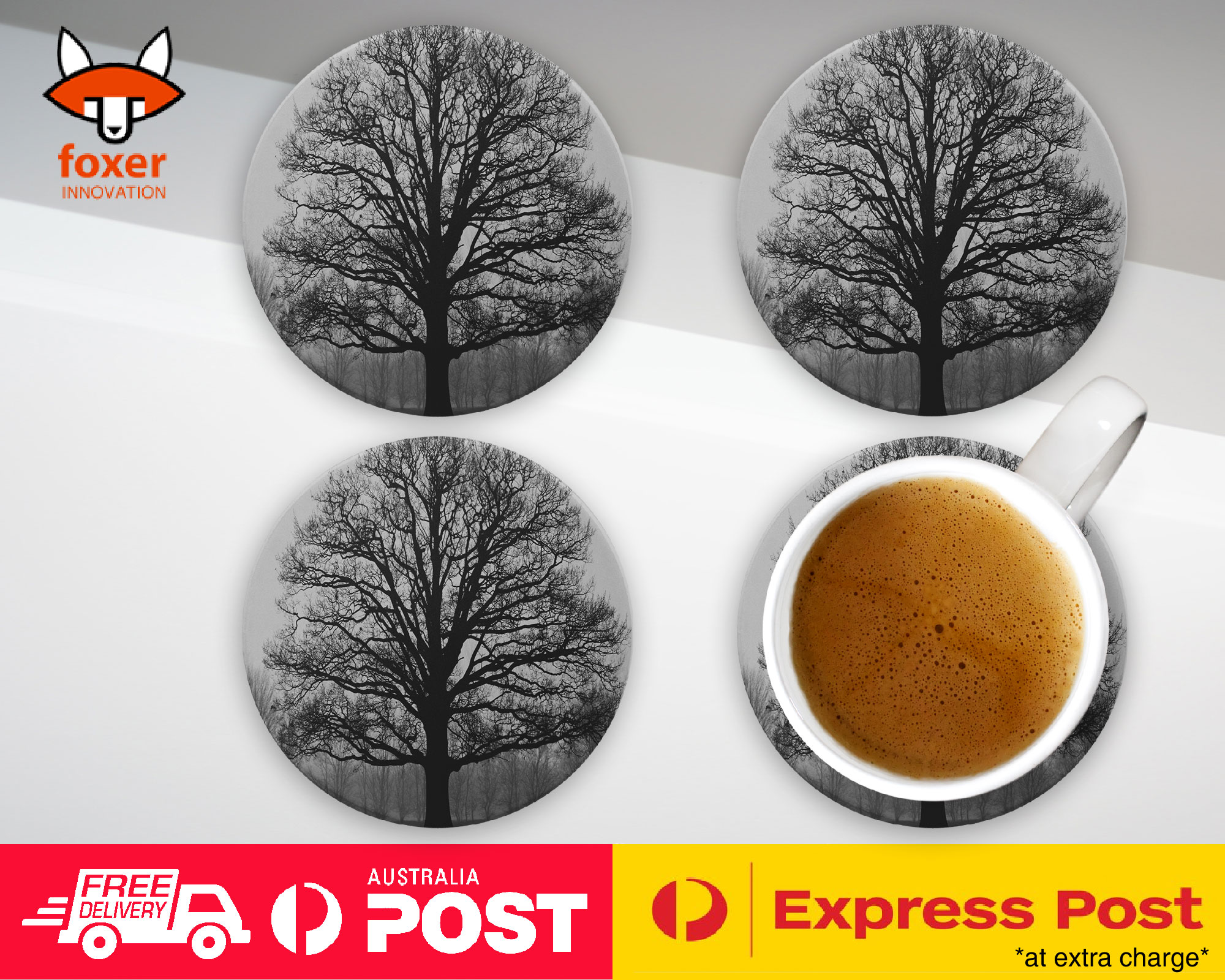COASTER COFFEE DRINKING MAT|EERIE GLOOMY DEAD TREE