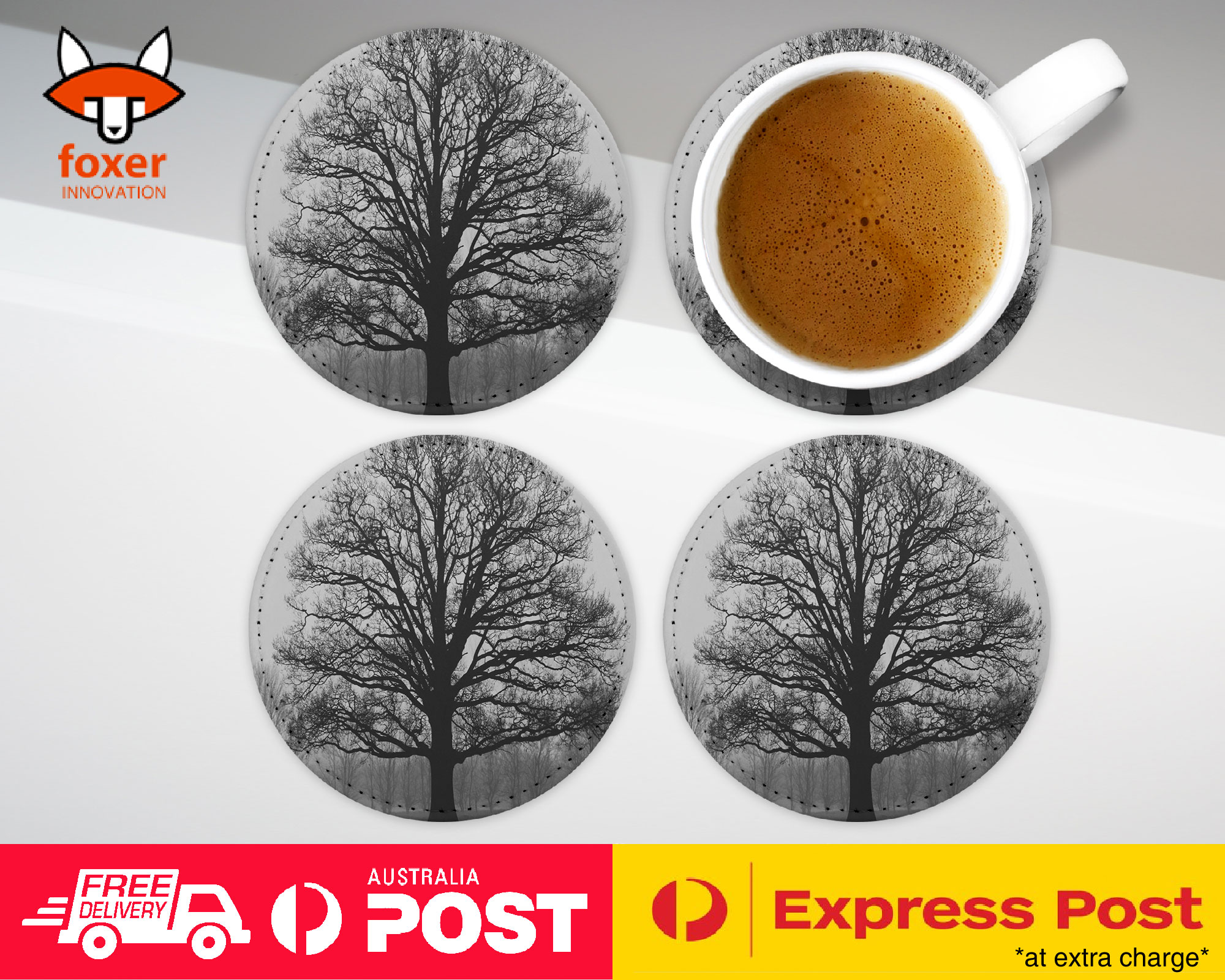 COASTER COFFEE DRINKING MAT|EERIE GLOOMY DEAD TREE